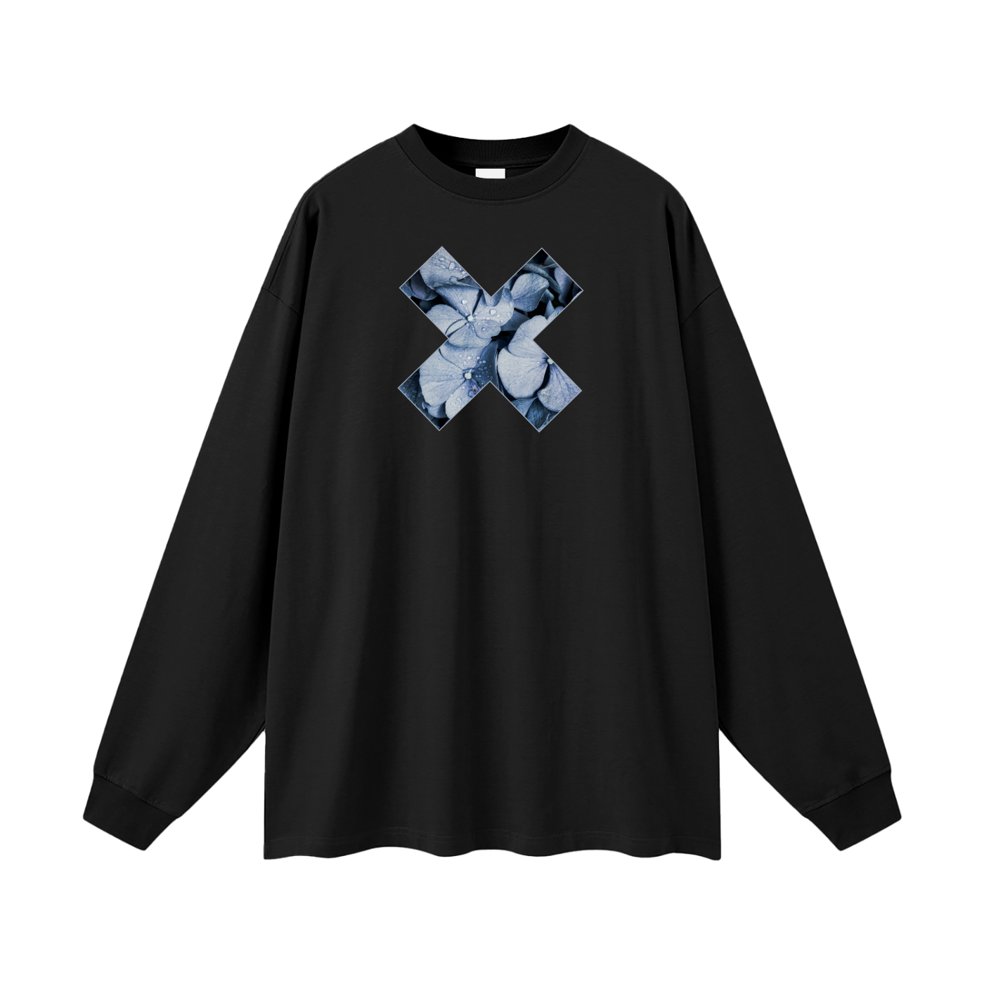 Blue Denim Hydrangea - Heavyweight Long Sleeve Tee