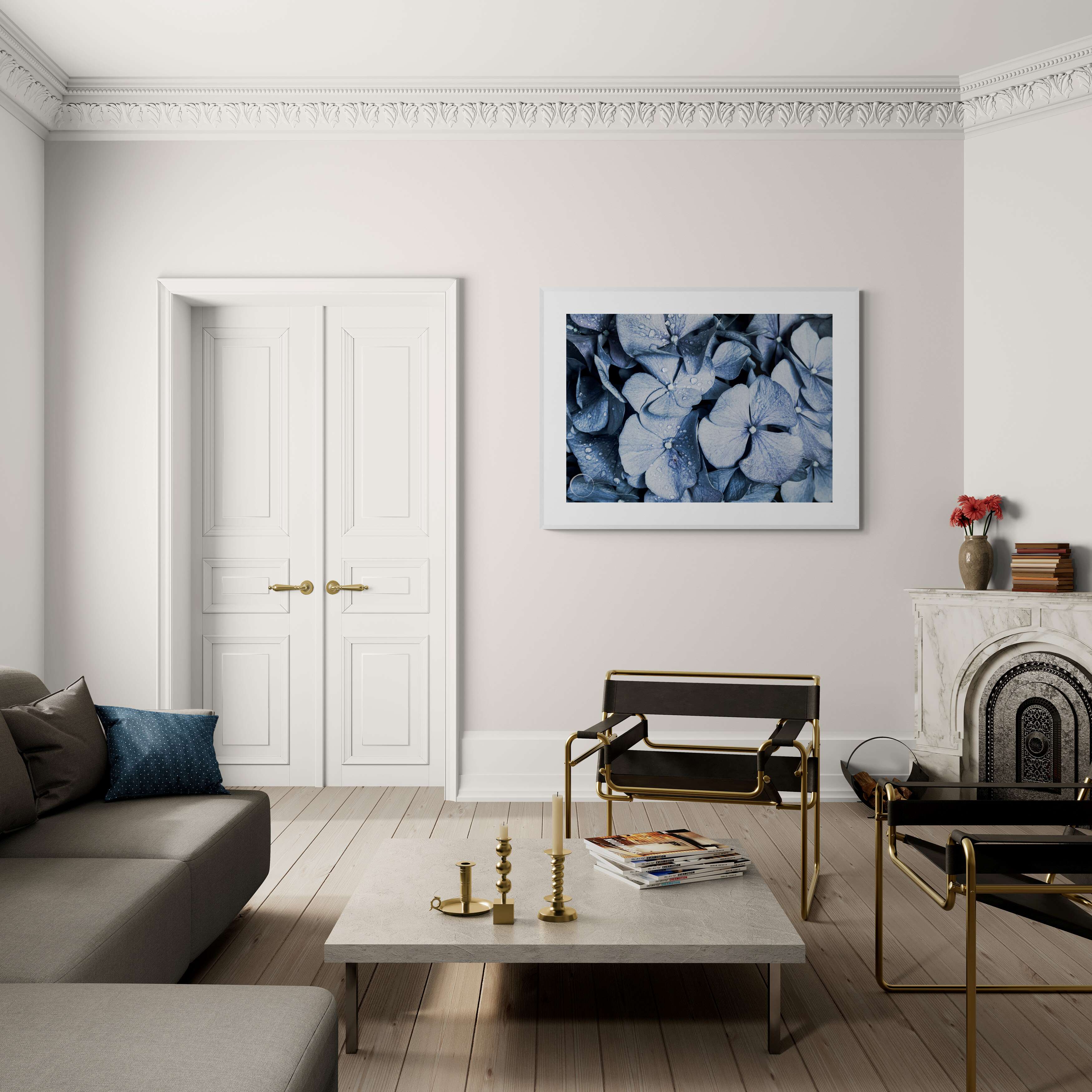 Blue Denim Hydrangea Canvas Print