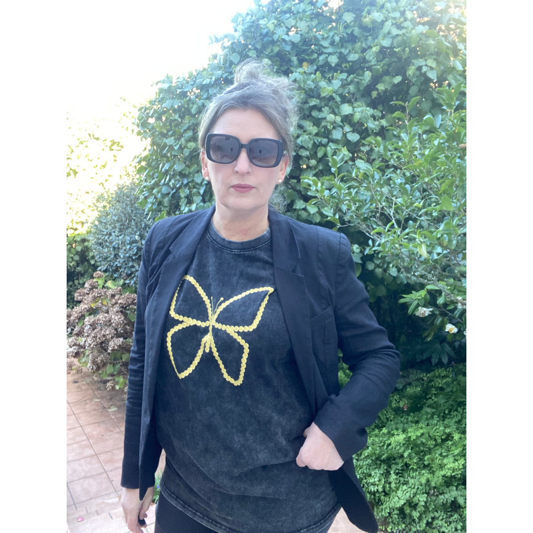 Camellia Butterfly Tee | Vintage Wash
