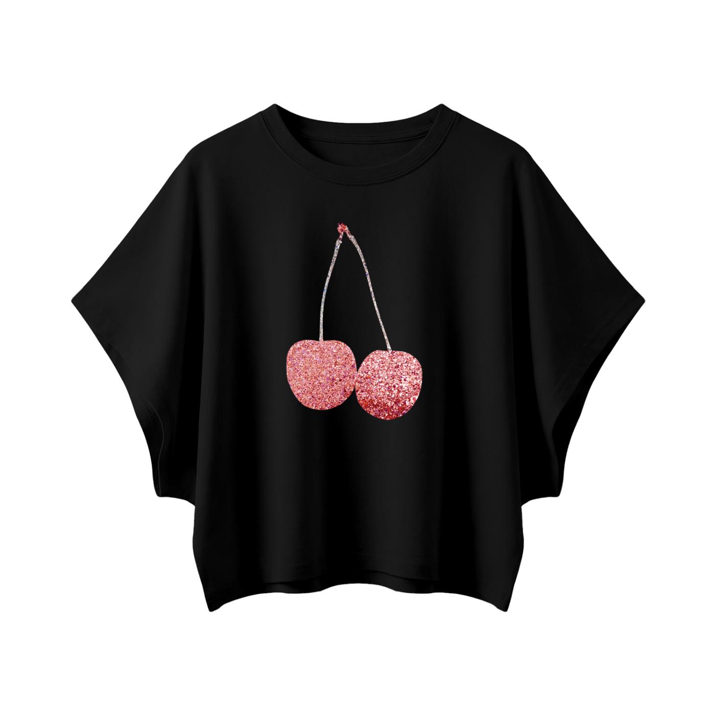 Cherry Glimmer Tee | Cropped Dolman