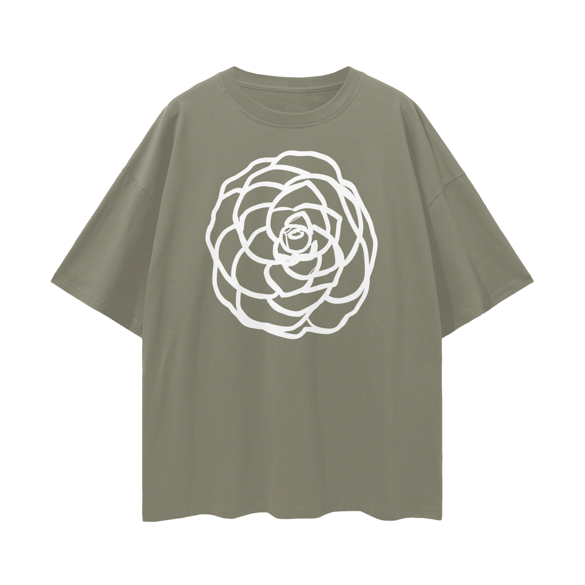 Early Pearly Camellia White Tee | Relaxed To Oversized