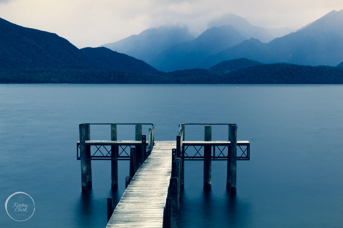 Lake Te Anau Jetty Fiordland NZ Landscape Print by Kirsten Clark