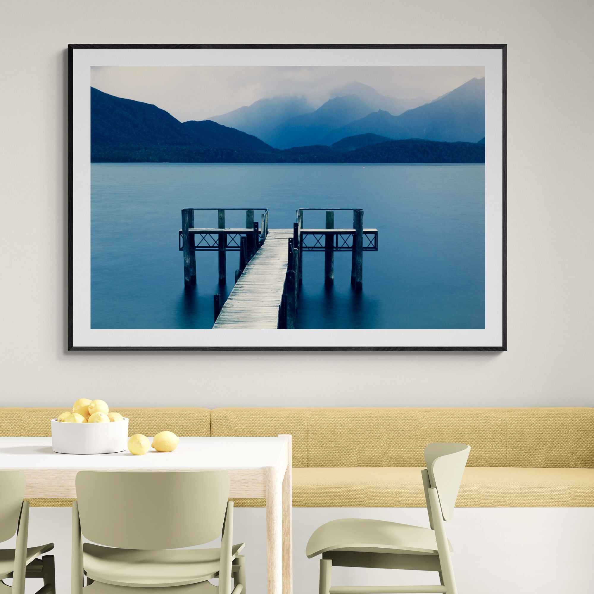 Lake Te Anau Jetty Fine Art print in dining space