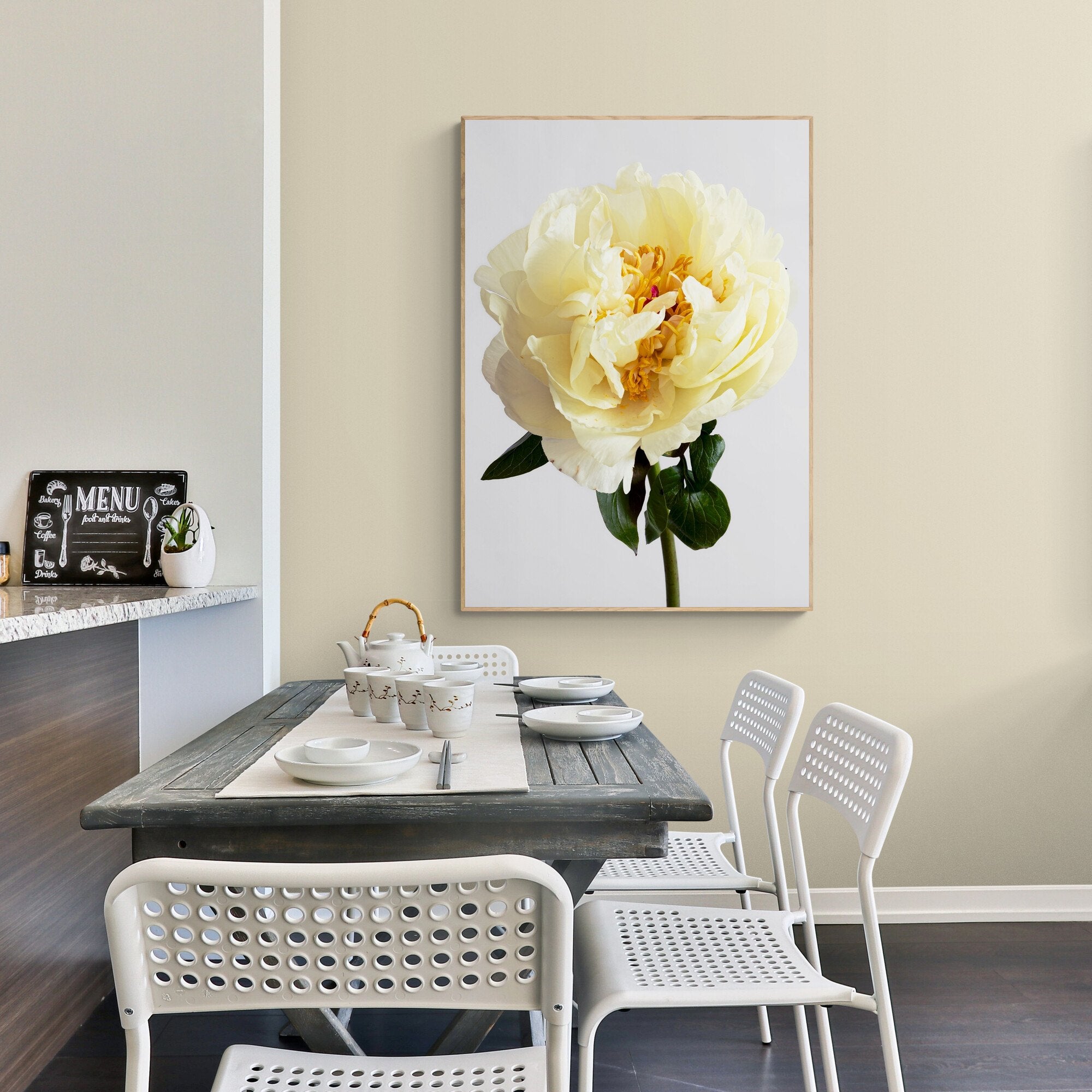 Lemon Chiffon Peony 2 Canvas Print by Kirsten Clark NZ
