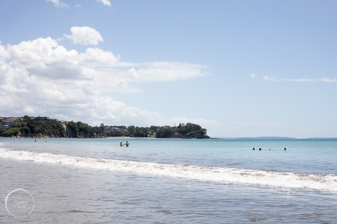 Milford Beach Cooling Down - Auckland NZ Landscape Print by Kirsten Clark