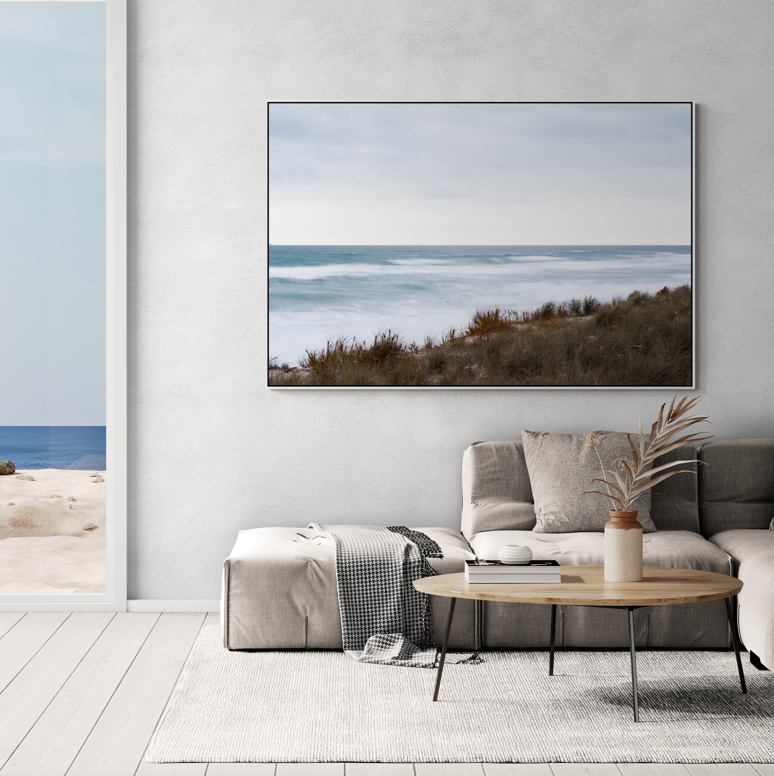 Papamoa Dunes canvas on wall in coastal home
