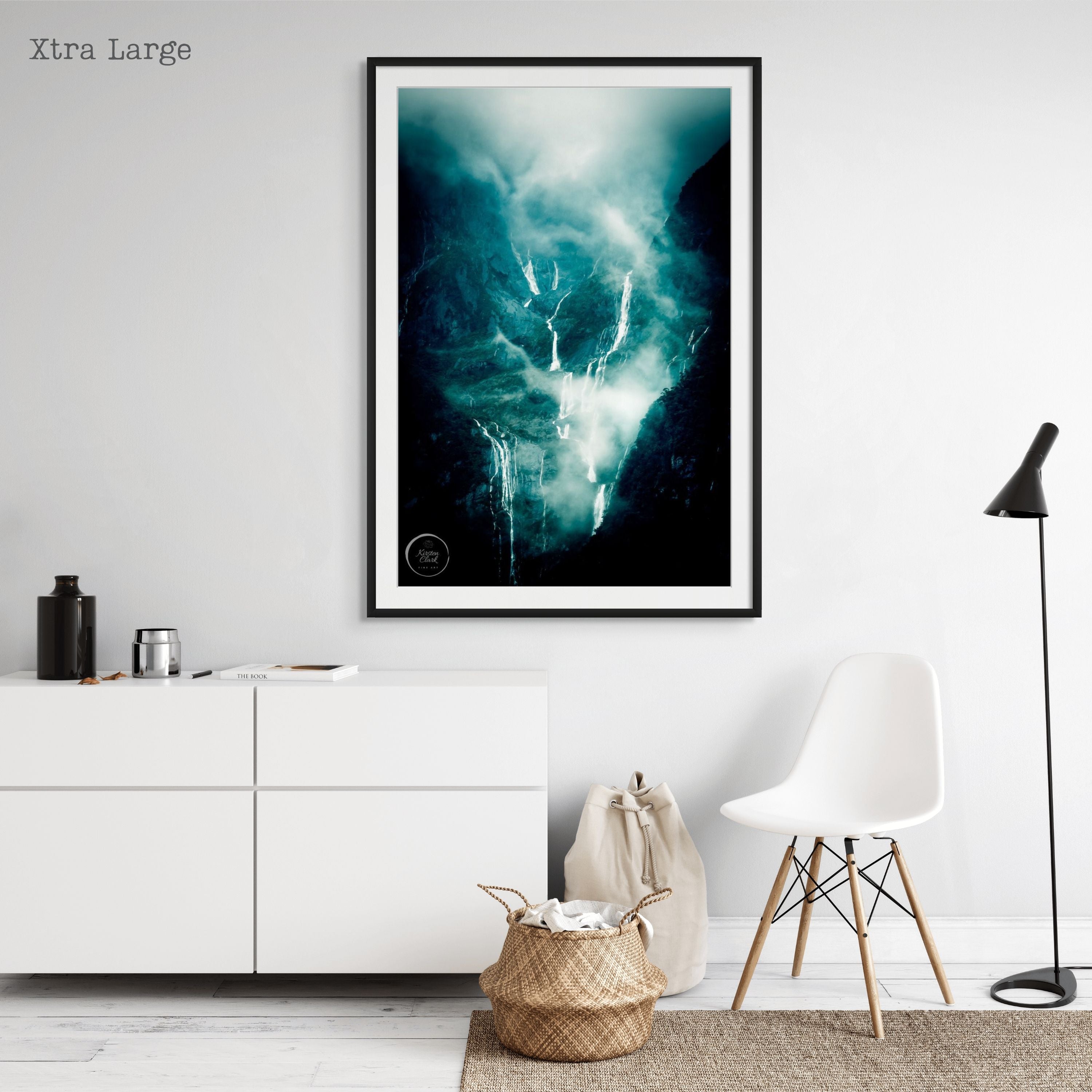 Valley of the Falls Milford Sound NZ Landscape Print Xtra Large by Kirsten Clark