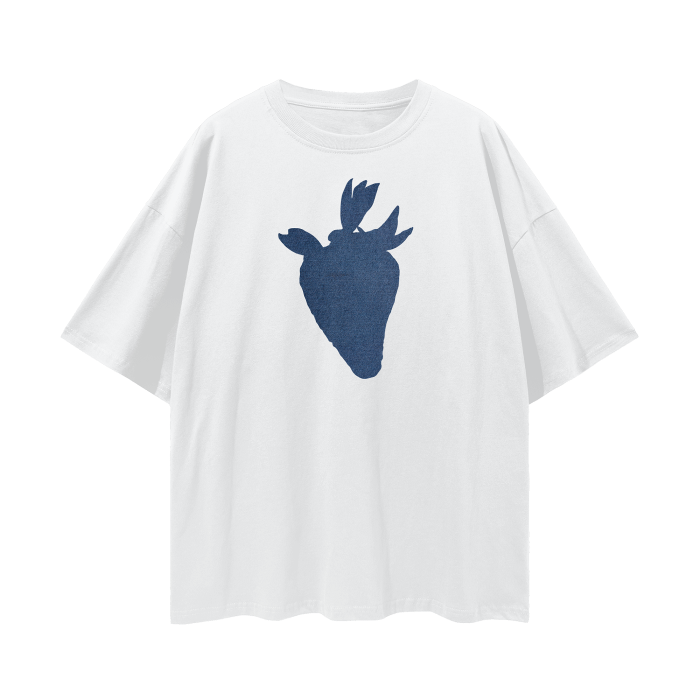 Strawberry Denim Tee | Relaxed To Oversized