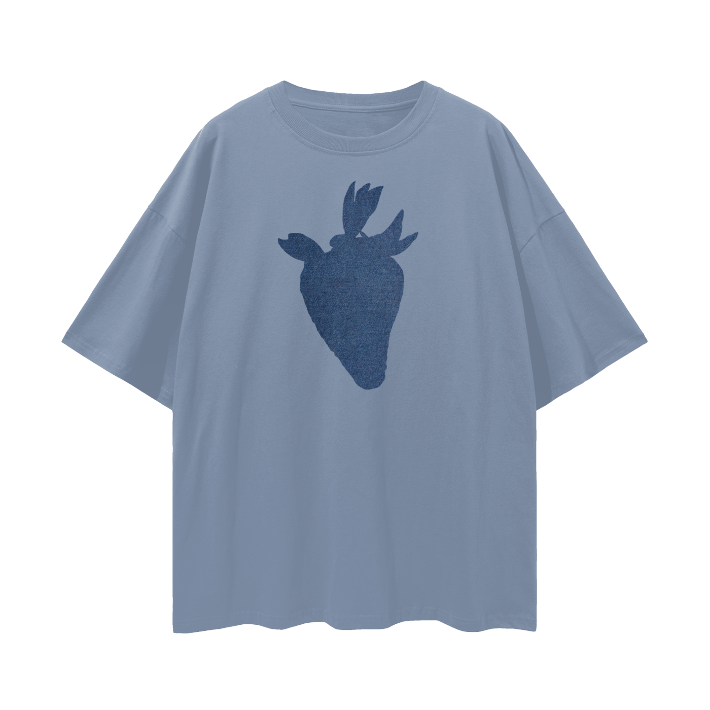 Strawberry Denim Tee | Relaxed To Oversized