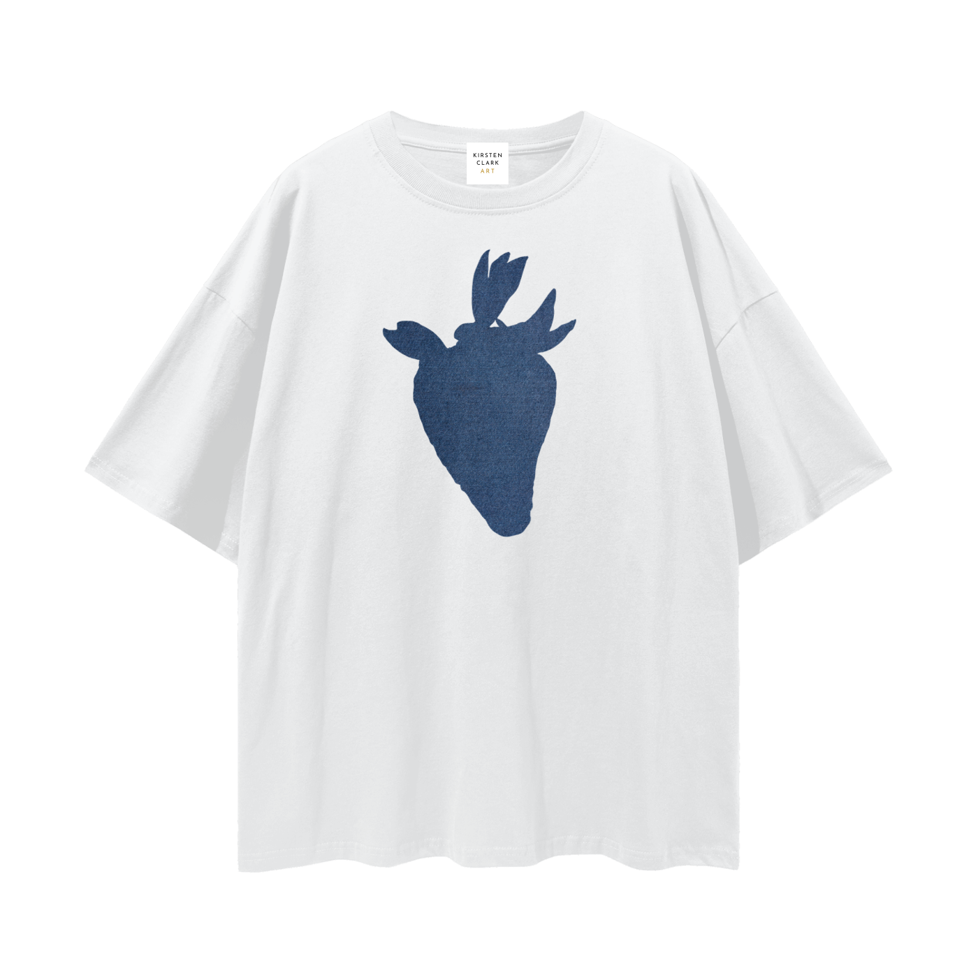 Strawberry Denim Tee | Relaxed To Oversized