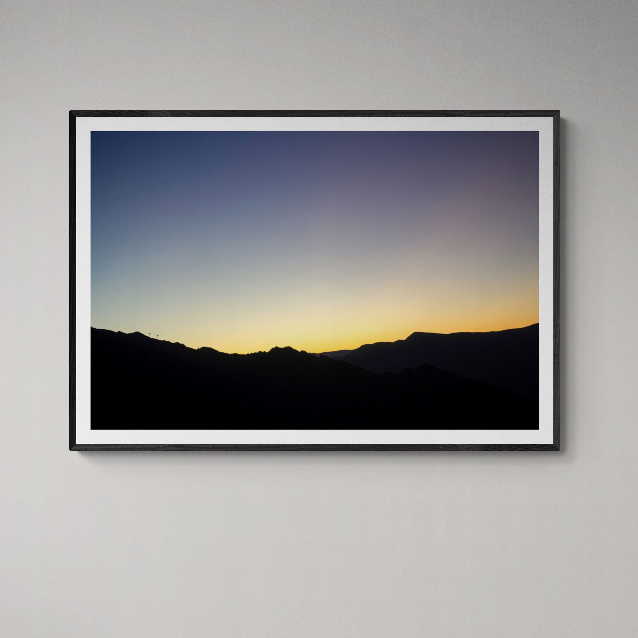 Sunset's Last Whisper Over Queenstown Peaks framed on wall by Kirsten Clark Art