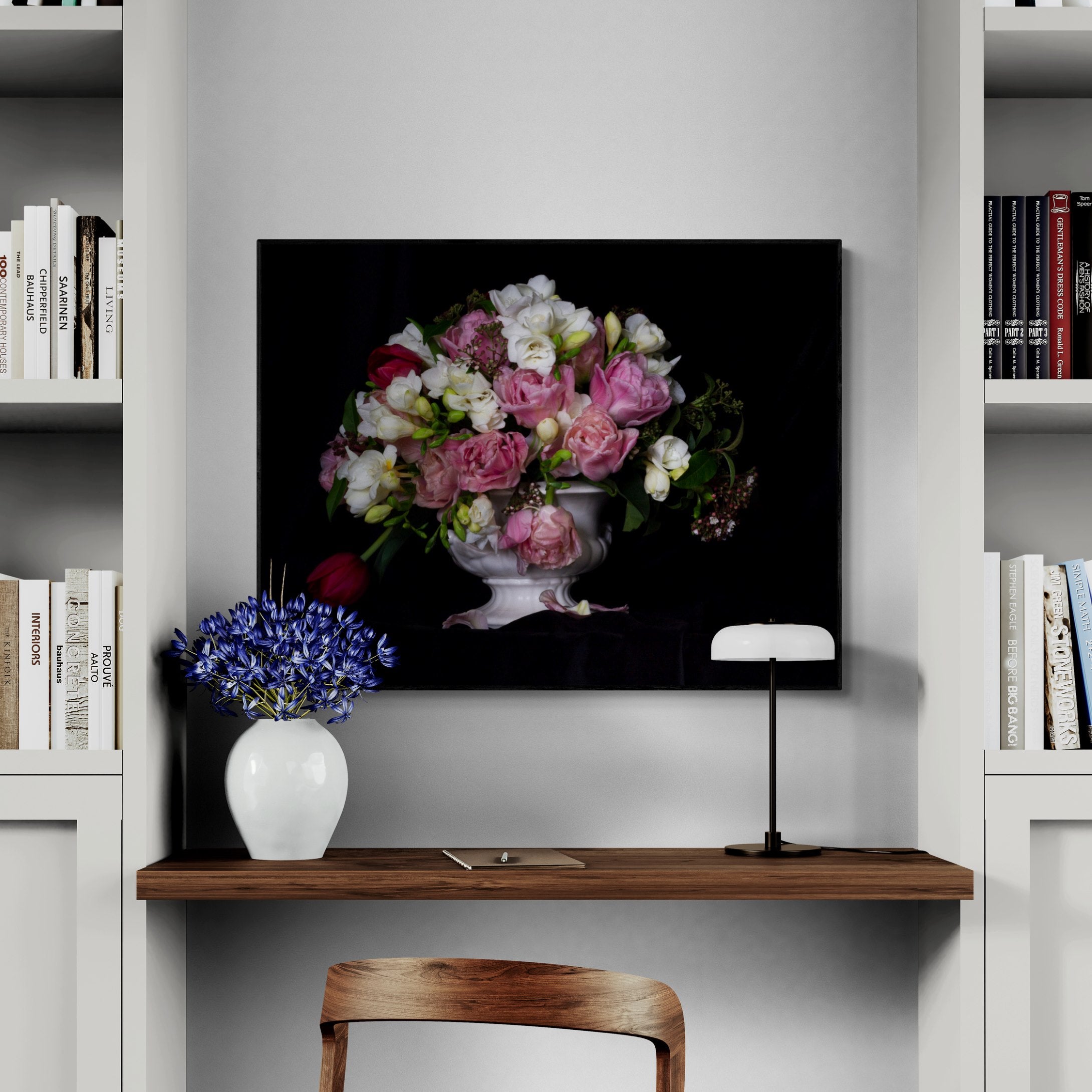 Still Life - Tulips Poppies & Freesias | Canvas Print