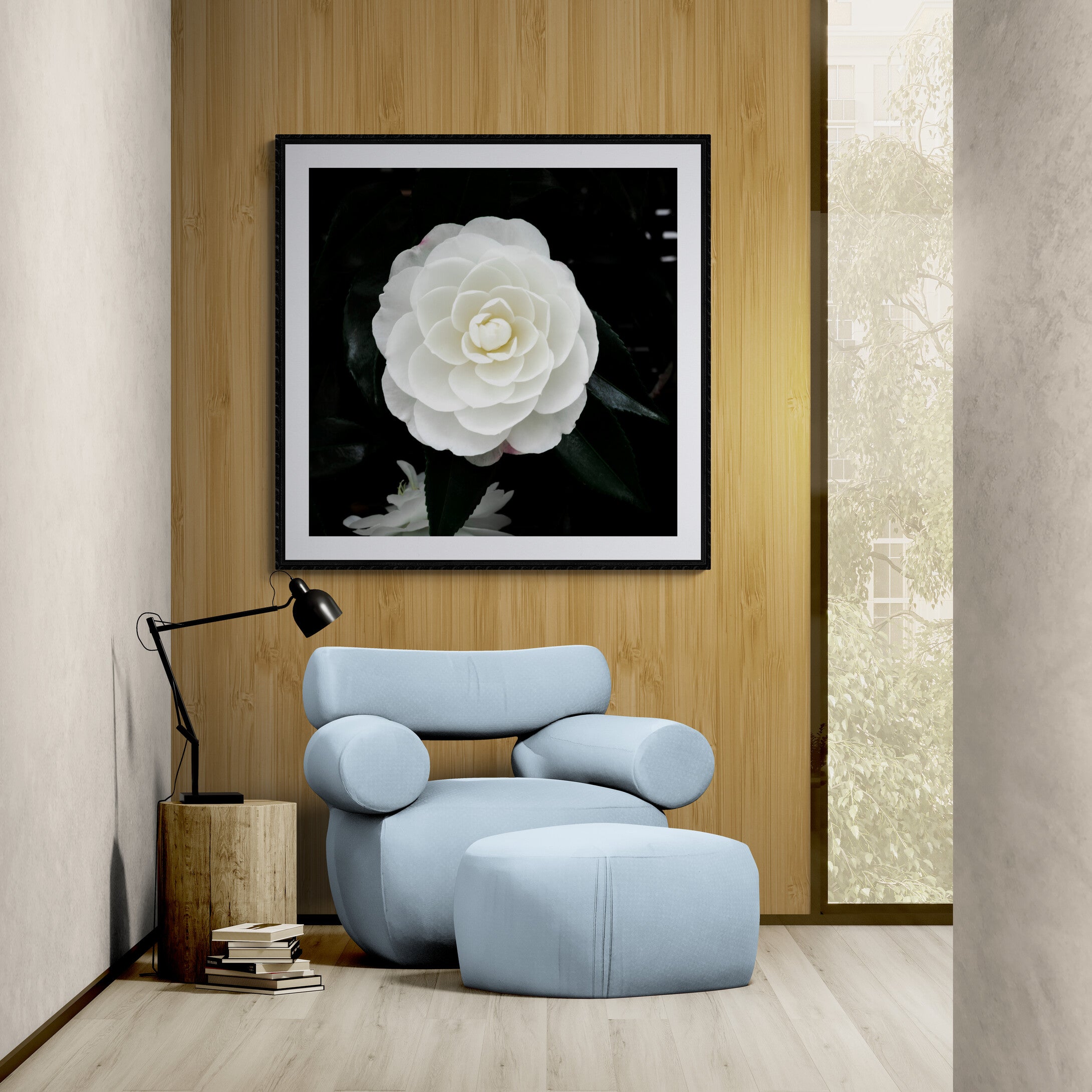 Early Pearly White Camellia Bloom | Open Edition Print