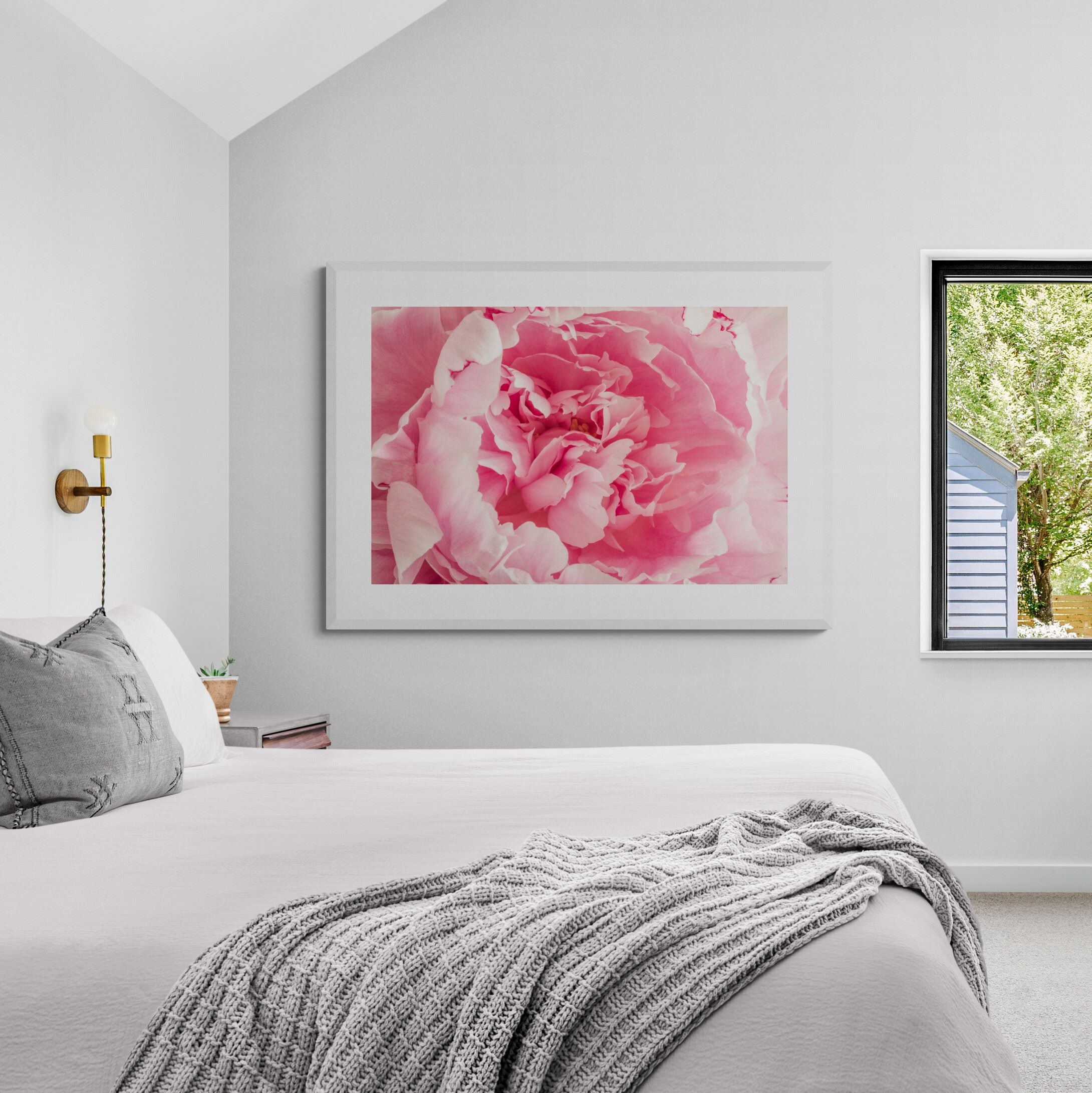 frill_of_pink_peony_in_bedroom by Kirsten Clark Art