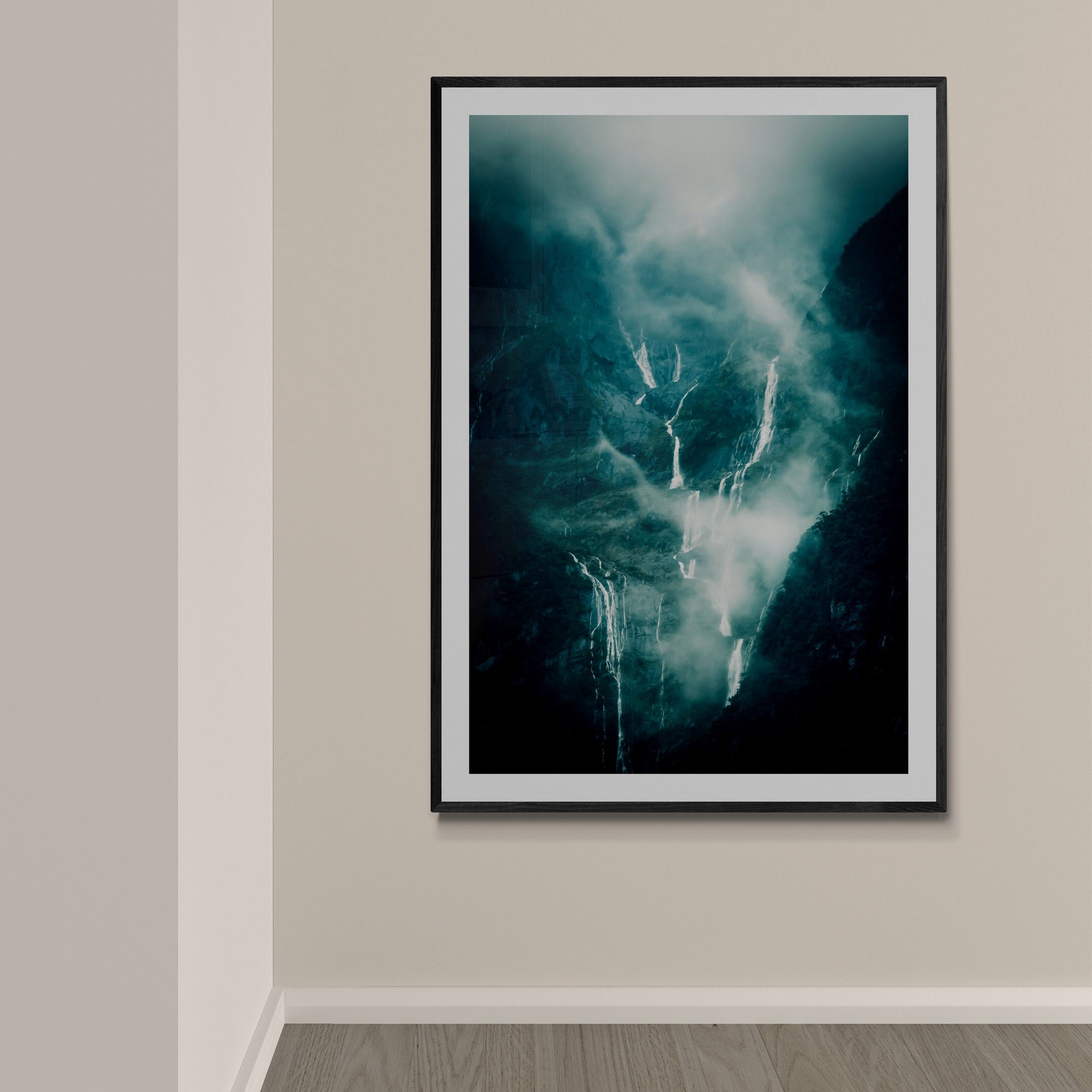 milford sound valley of the falls print modern hallway by Kirsten Clark Art