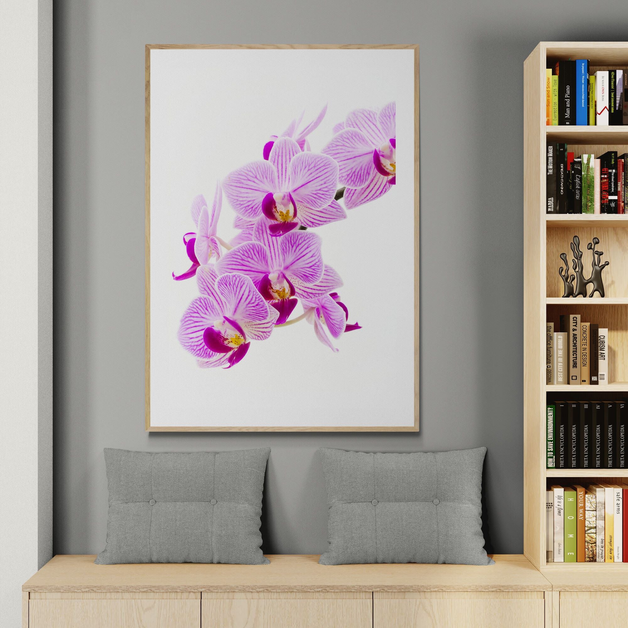 pink_orchid_in_living_area by Kirsten Clark Art