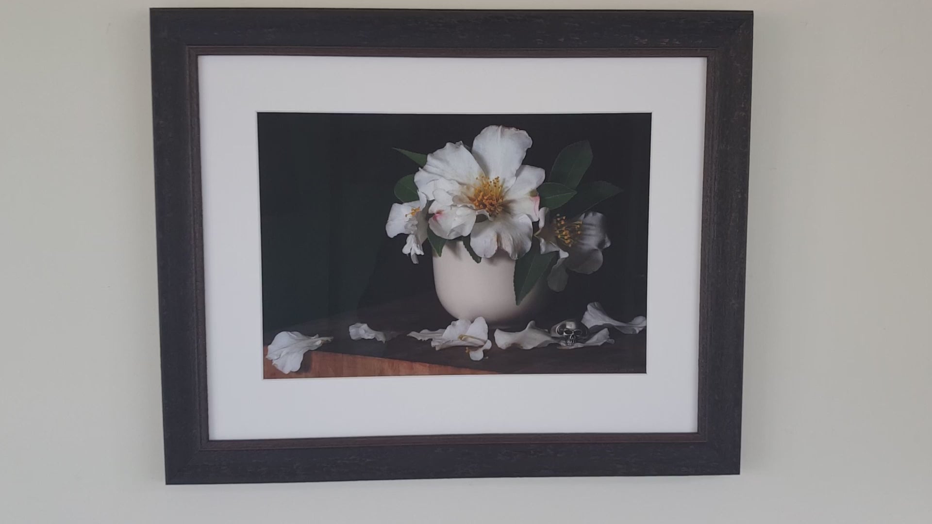 Camellia and Skull Ring Framed Artwork