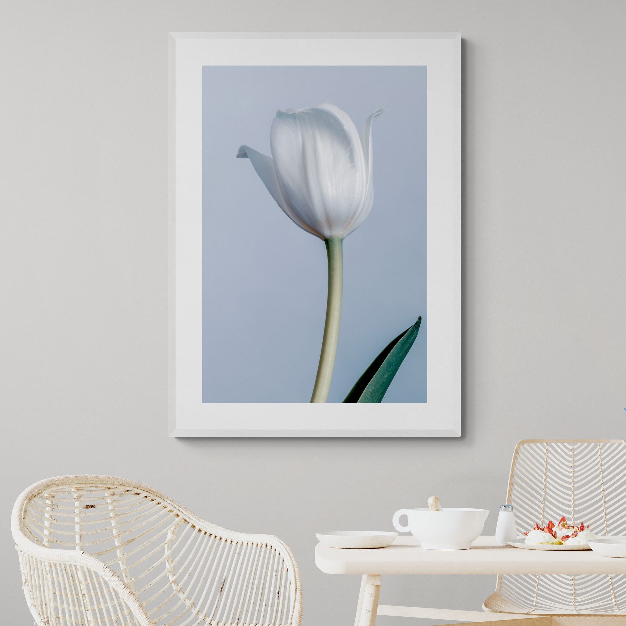 white_tulip_print_in_dining-room by Kirsten Clark Aer