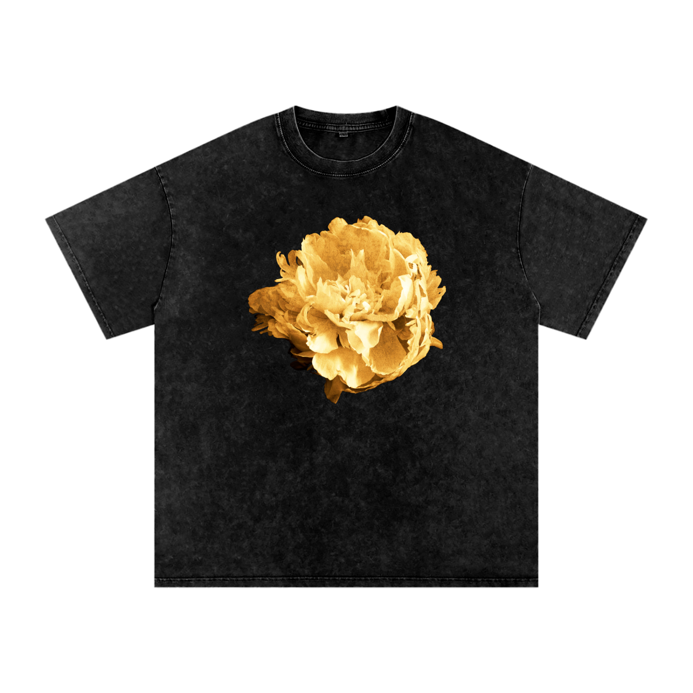 Antique Gold Peony Oversize Tee Vintage Wash