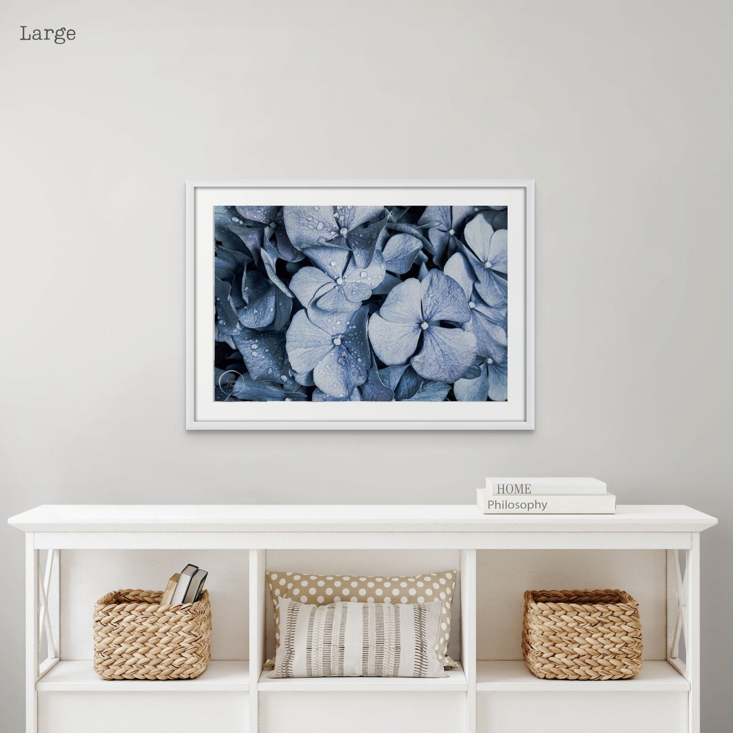Blue Denim Hydrangeas Print L Kirsten Clark Art