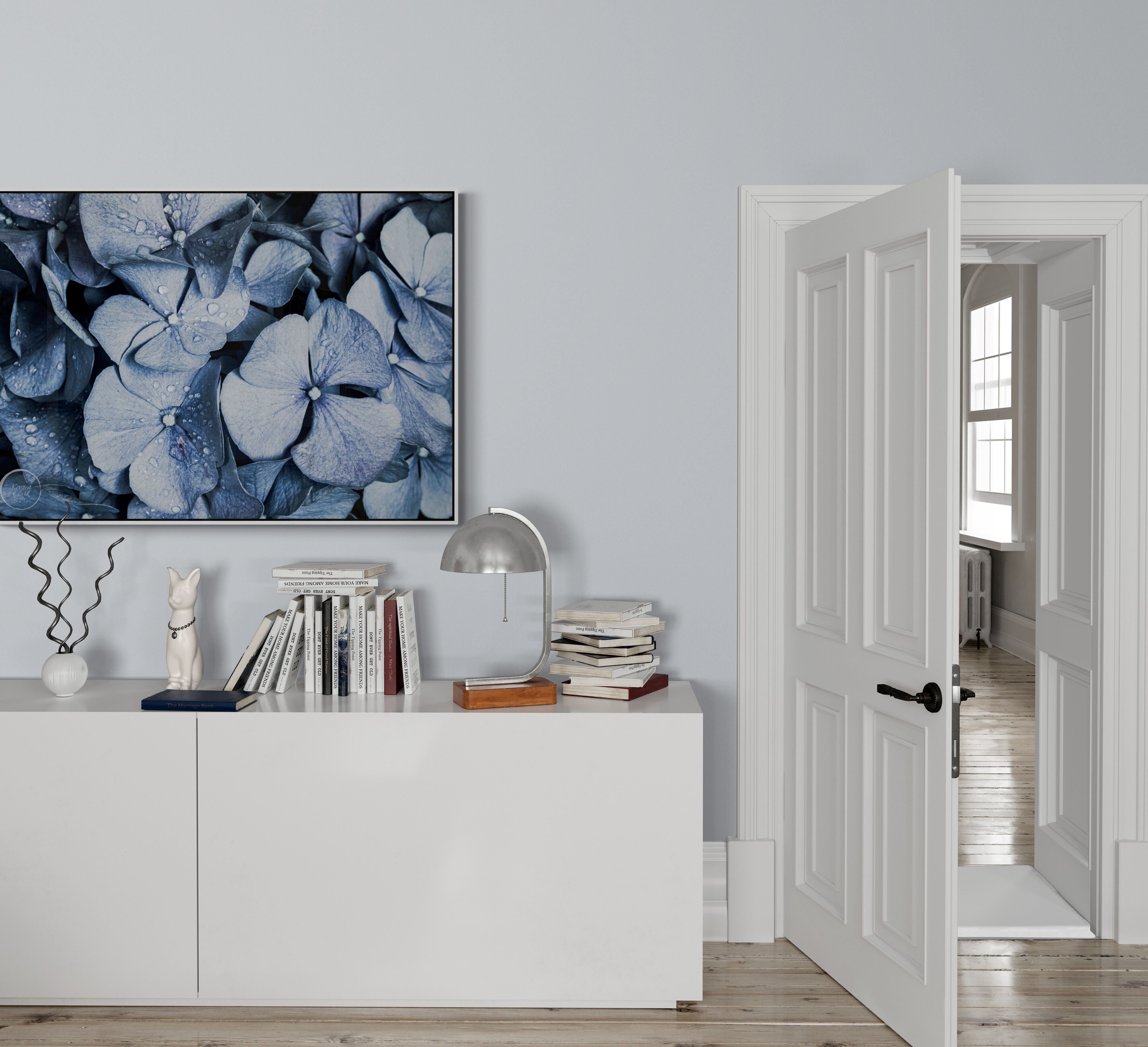 Blue Hydrangea Wall Print Canvas Art