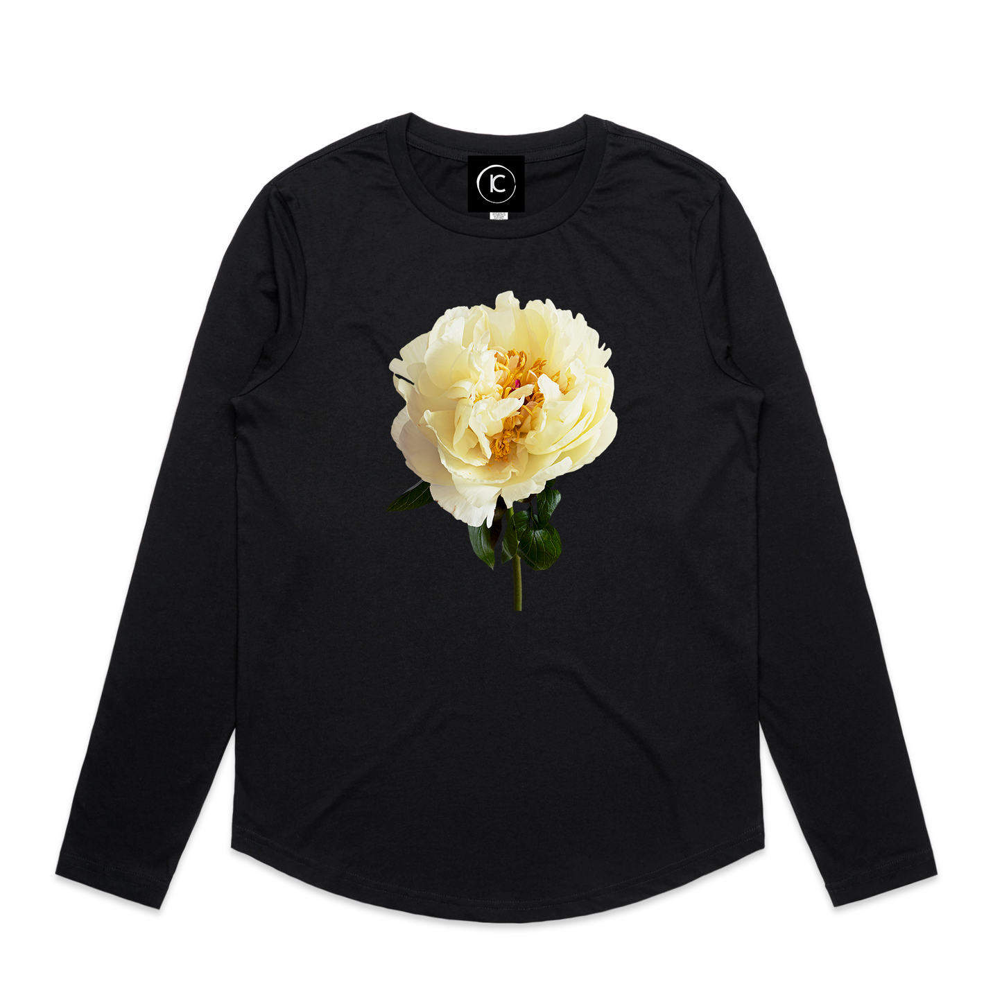 Lemon Chiffon Peony -  Curve Long Sleeve Tee