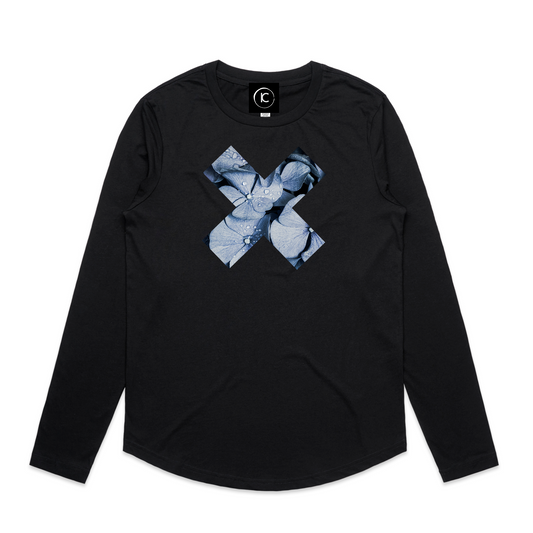 Blue Denim Hydrangea X -  Curve Long Sleeve Tee