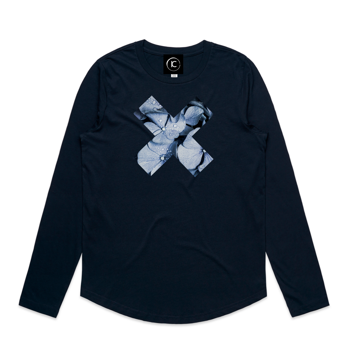 Blue Denim Hydrangea X -  Curve Long Sleeve Tee