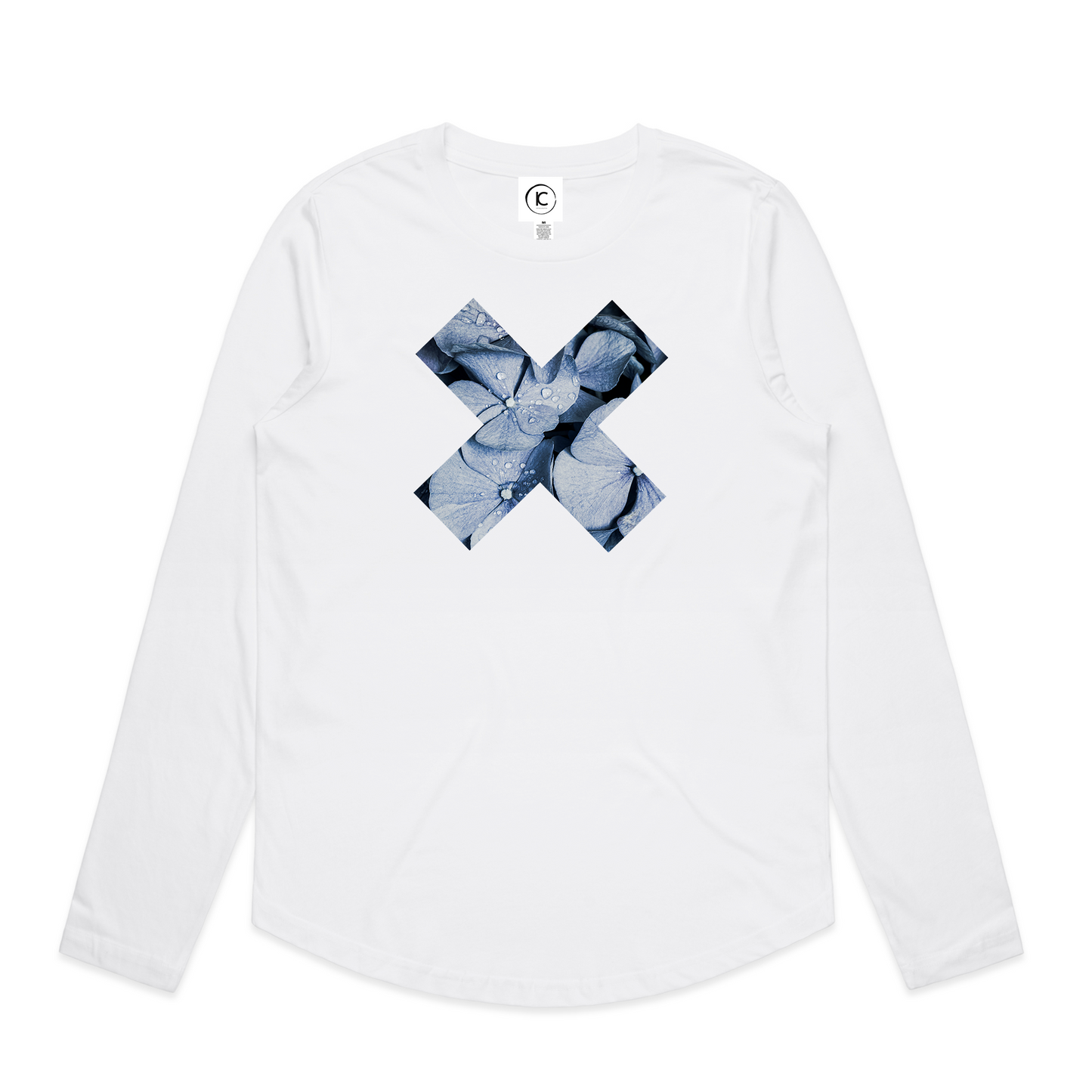 Blue Denim Hydrangea X -  Curve Long Sleeve Tee