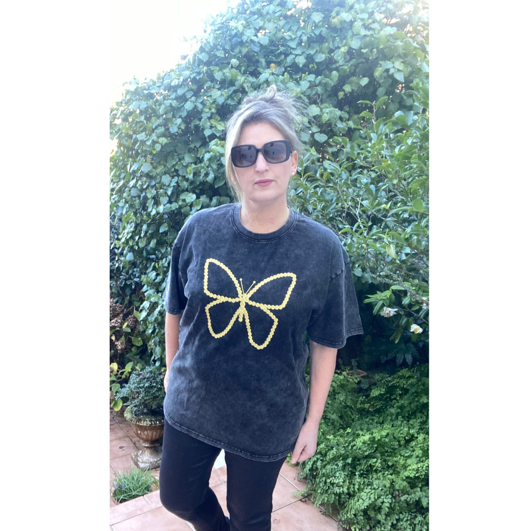 Camellia Butterfly Tee | Vintage Wash