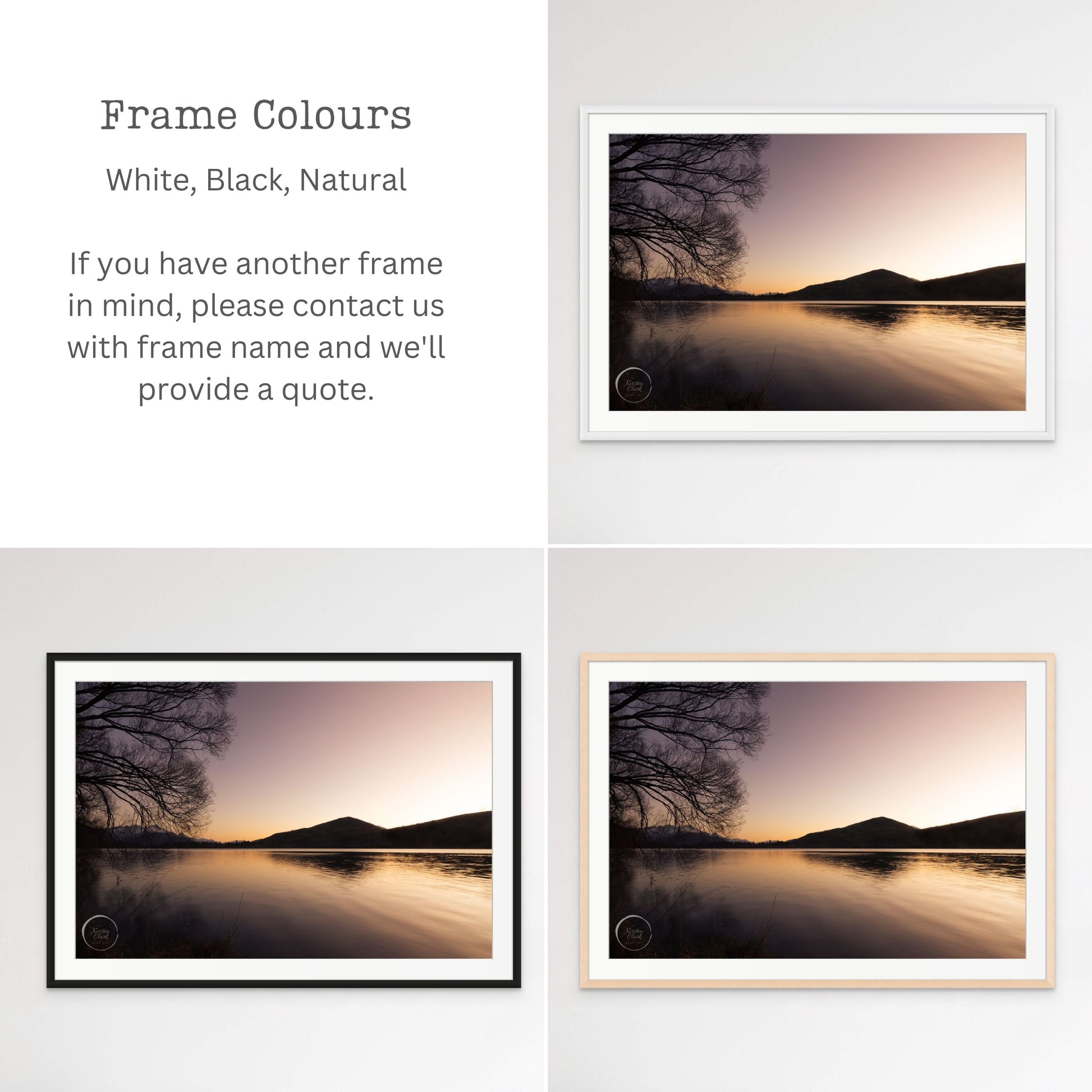 Frames Colours - Lake Hayes Queenstown Winter Sunset NZ Landscape Prints by Kirsten Clark