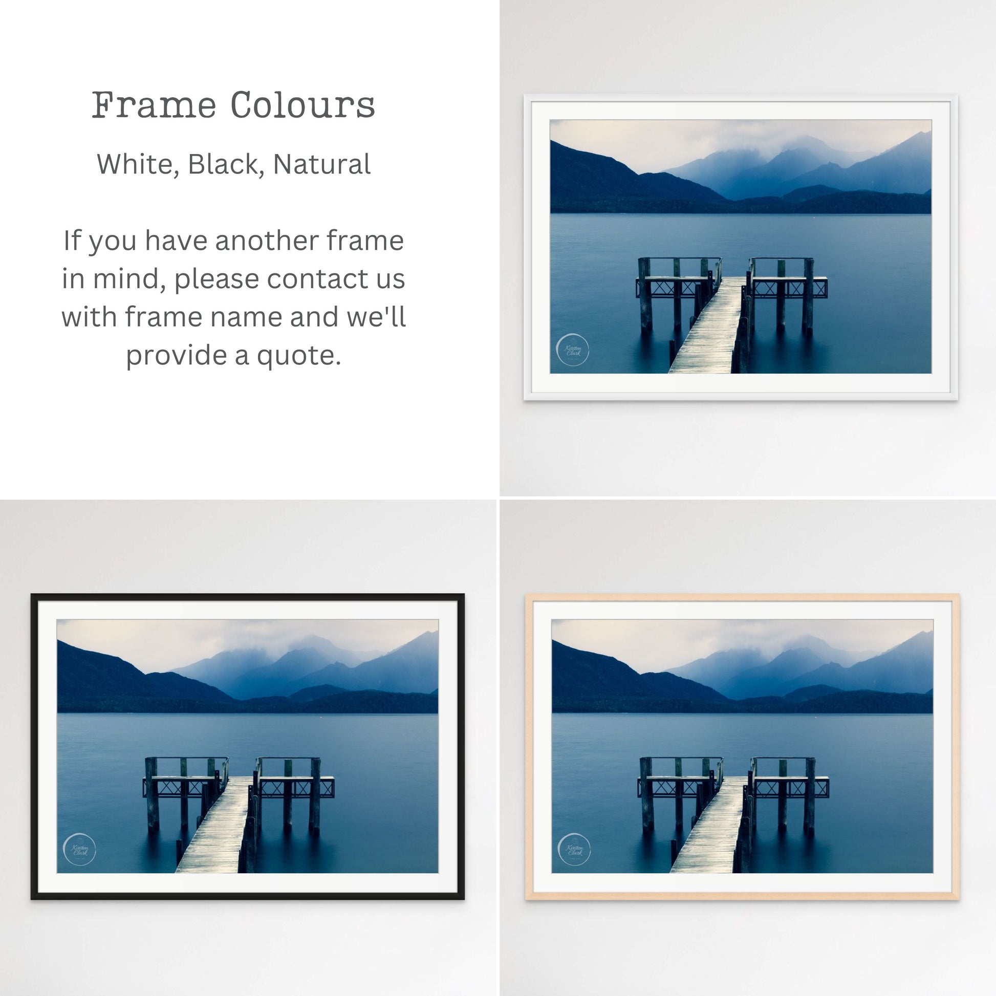 Frame Colours - Lake Te Anau Jetty Fiordland NZ Landscape Prints by Kirsten Clark