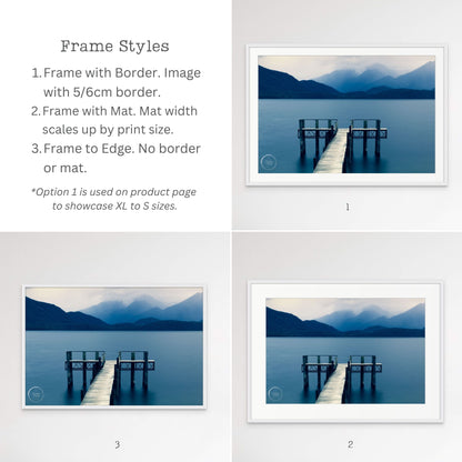 Frame Styles - Lake Te Anau Jetty Fiordland NZ Landscape Prints by Kirsten Clark