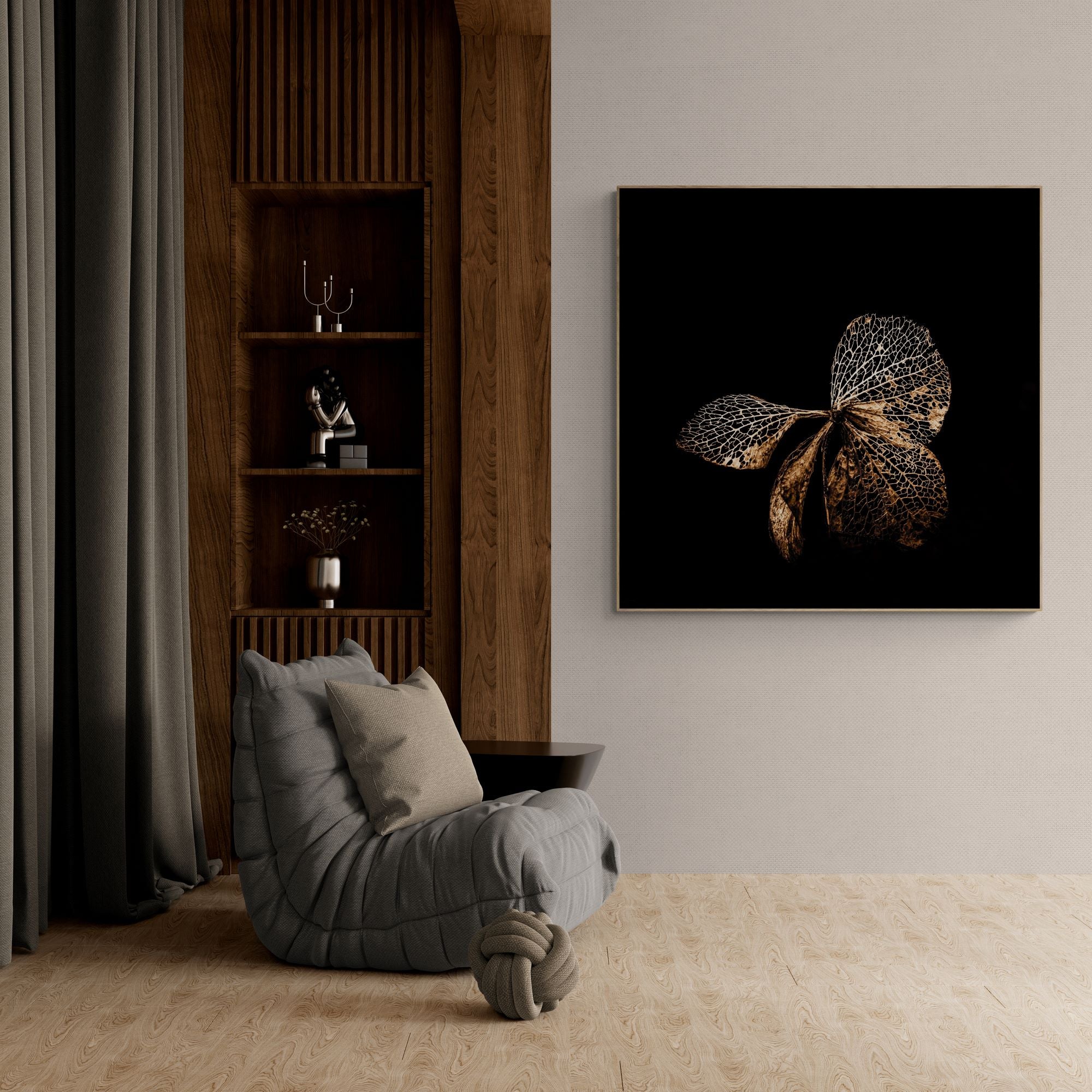 Hydrangea Butterfly Canvas Print in living room