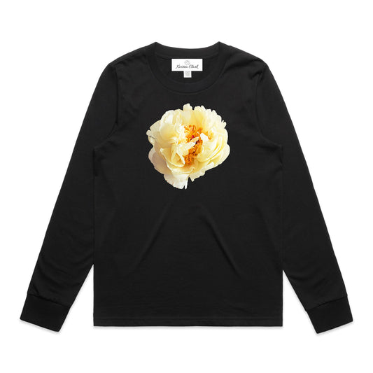 Lemon Chiffon (Large Bloom) Cuffed Long Sleeve Tee