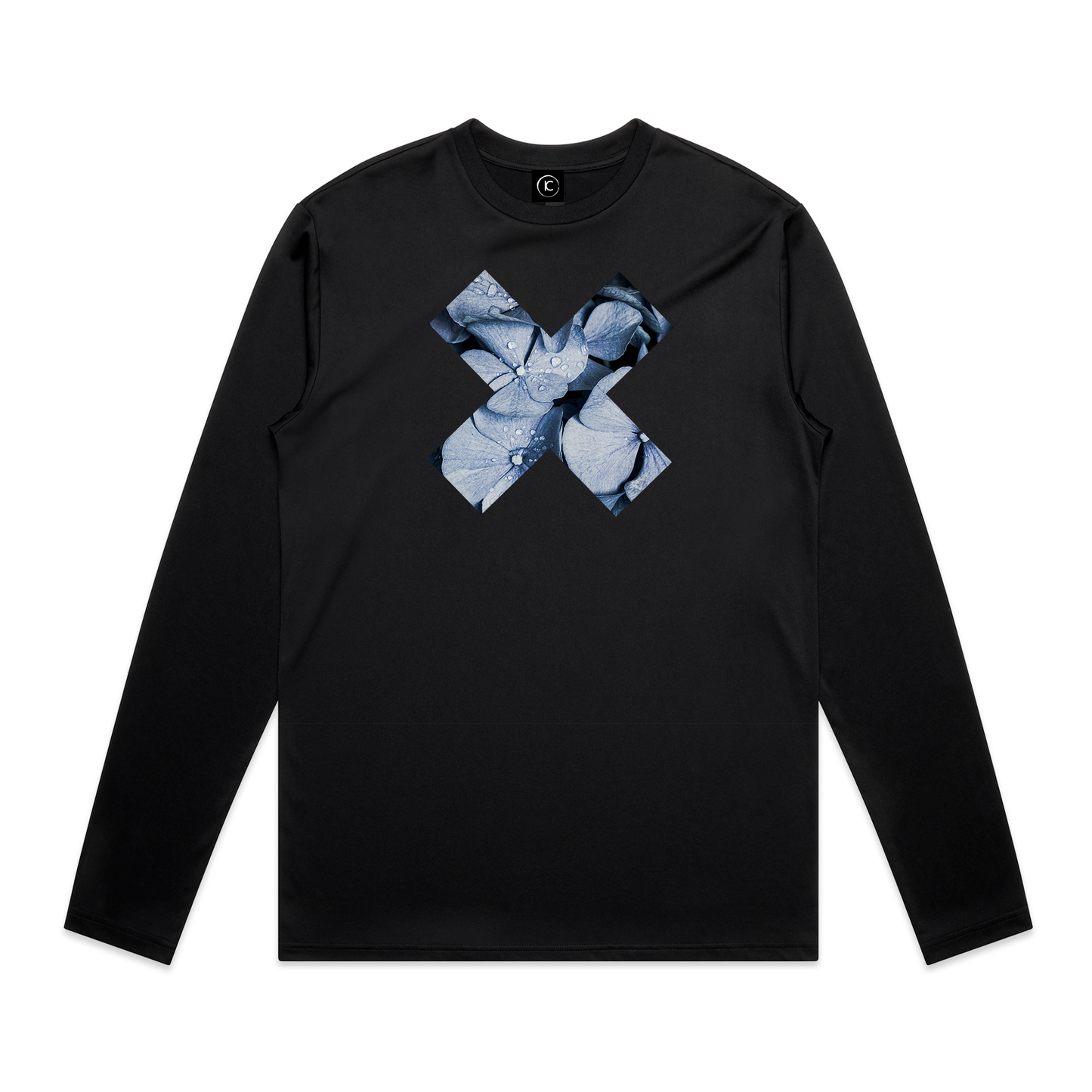 Blue Denim Hydrangea X -  Active Wear Long Sleeve Tee