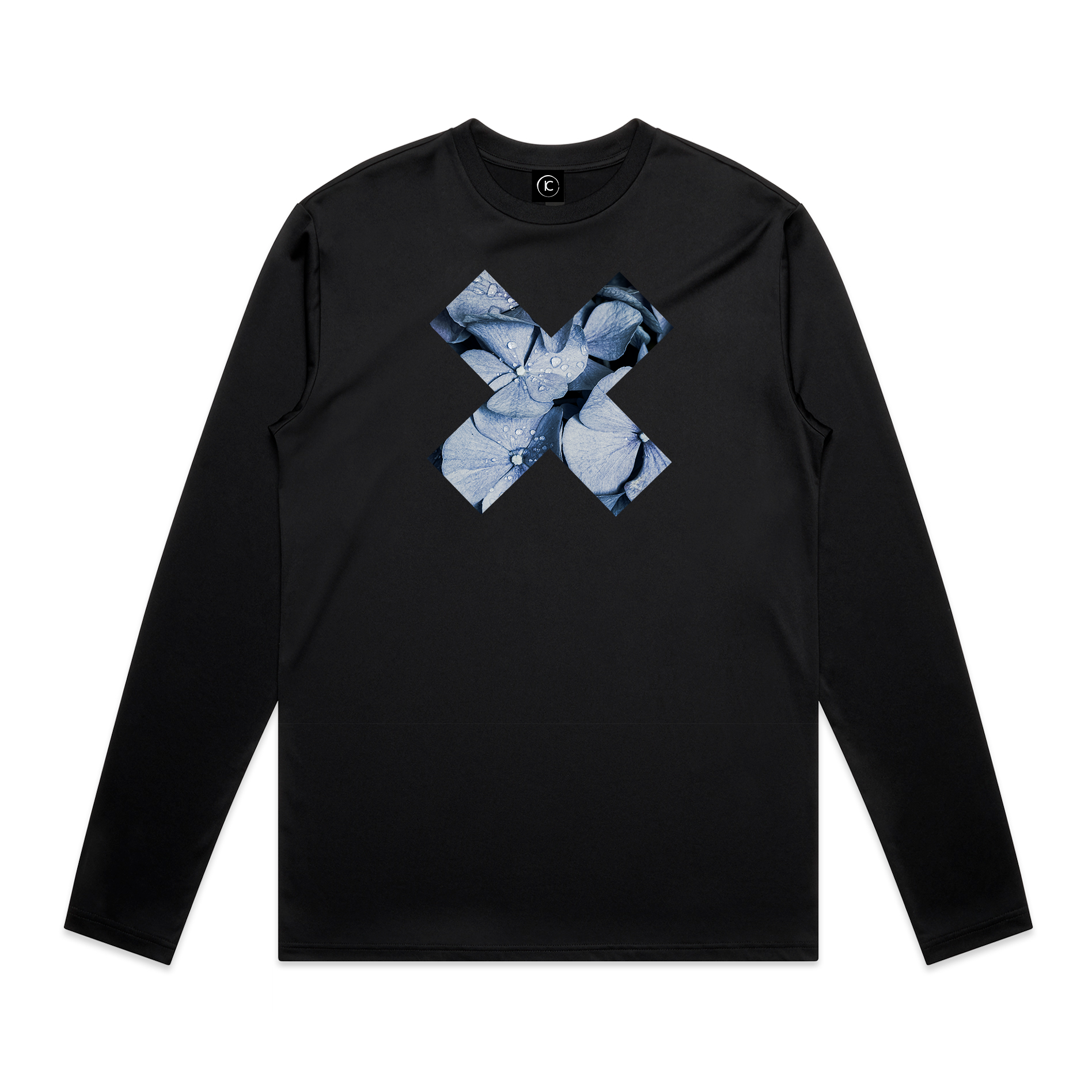 Blue Denim Hydrangea X -  Active Wear Long Sleeve Top