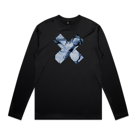Blue Denim Hydrangea X -  Active Wear Long Sleeve Tee