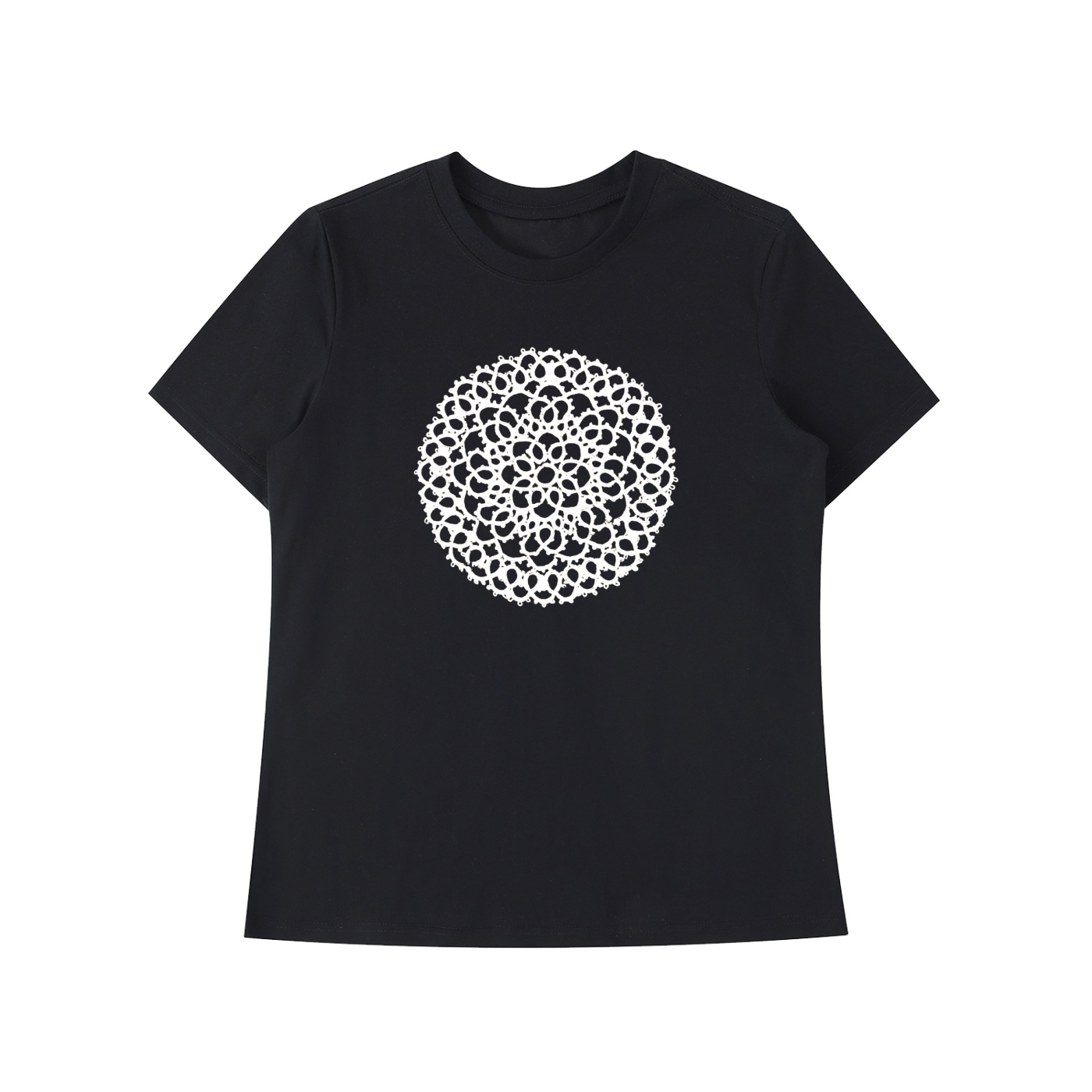 White Lace Doily Slim Fit Classic Tee