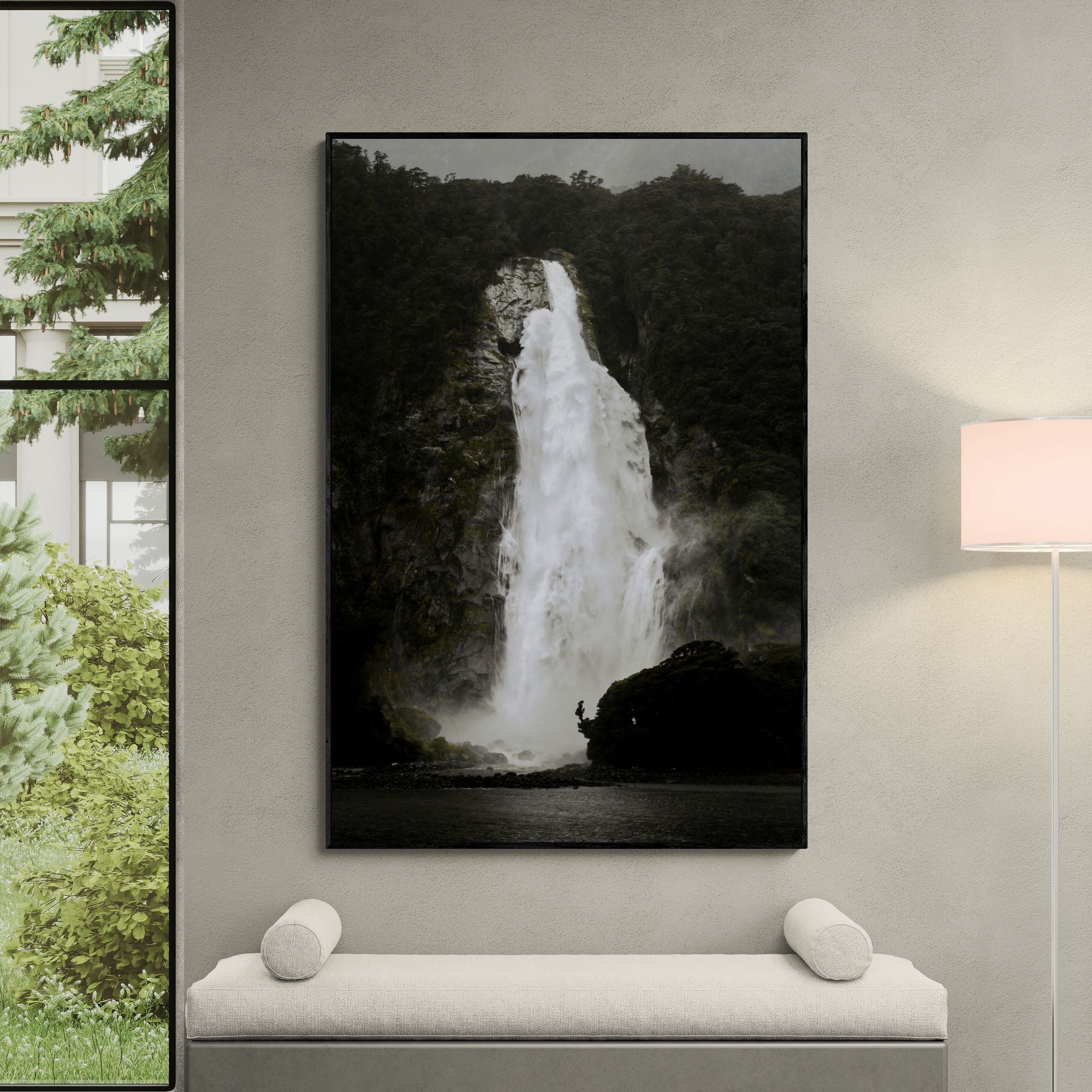 Lady Bowen Falls Canvas Print black frame by Kirsten Clark photography