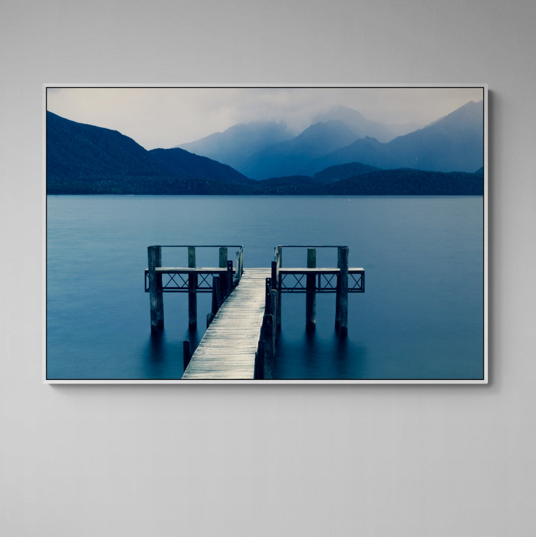 Lake Te Anau jetty fine art canvas print by Kirsten Clark New Zealand
