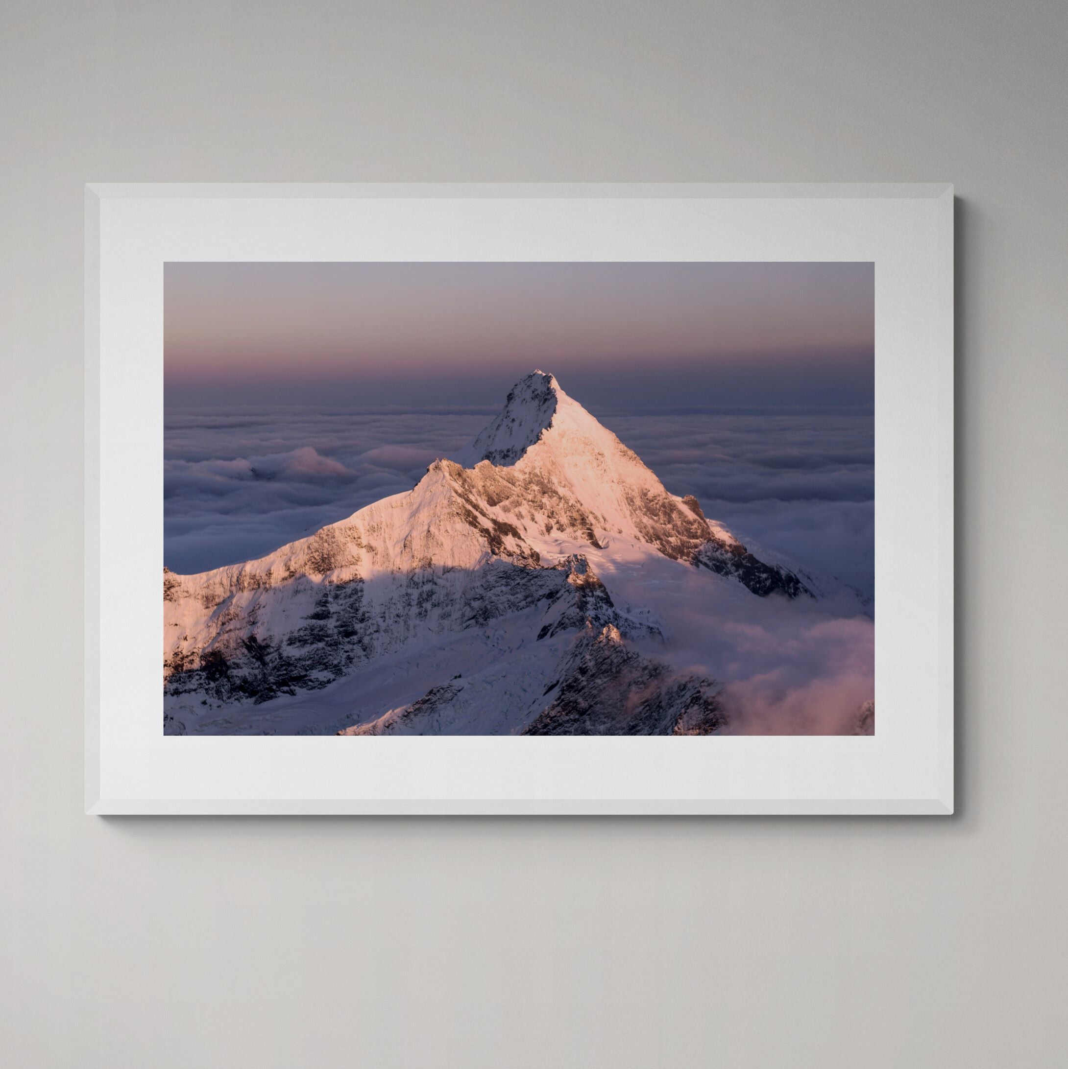 Mt Aspiring Print framed on the wall by Kirsten Clark Art