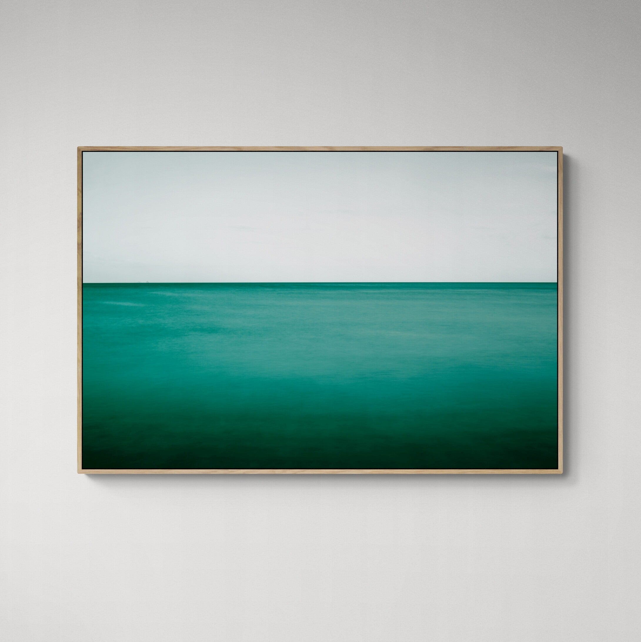 New Horizons Emerald Green Sea Canvas Print on wall by Kirsten Clark Art