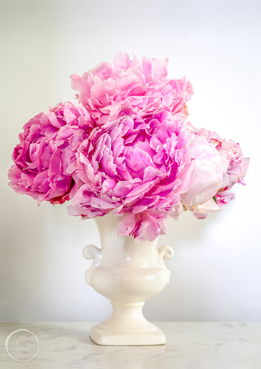 Pink Peonies in a Vase - Open Edition Print