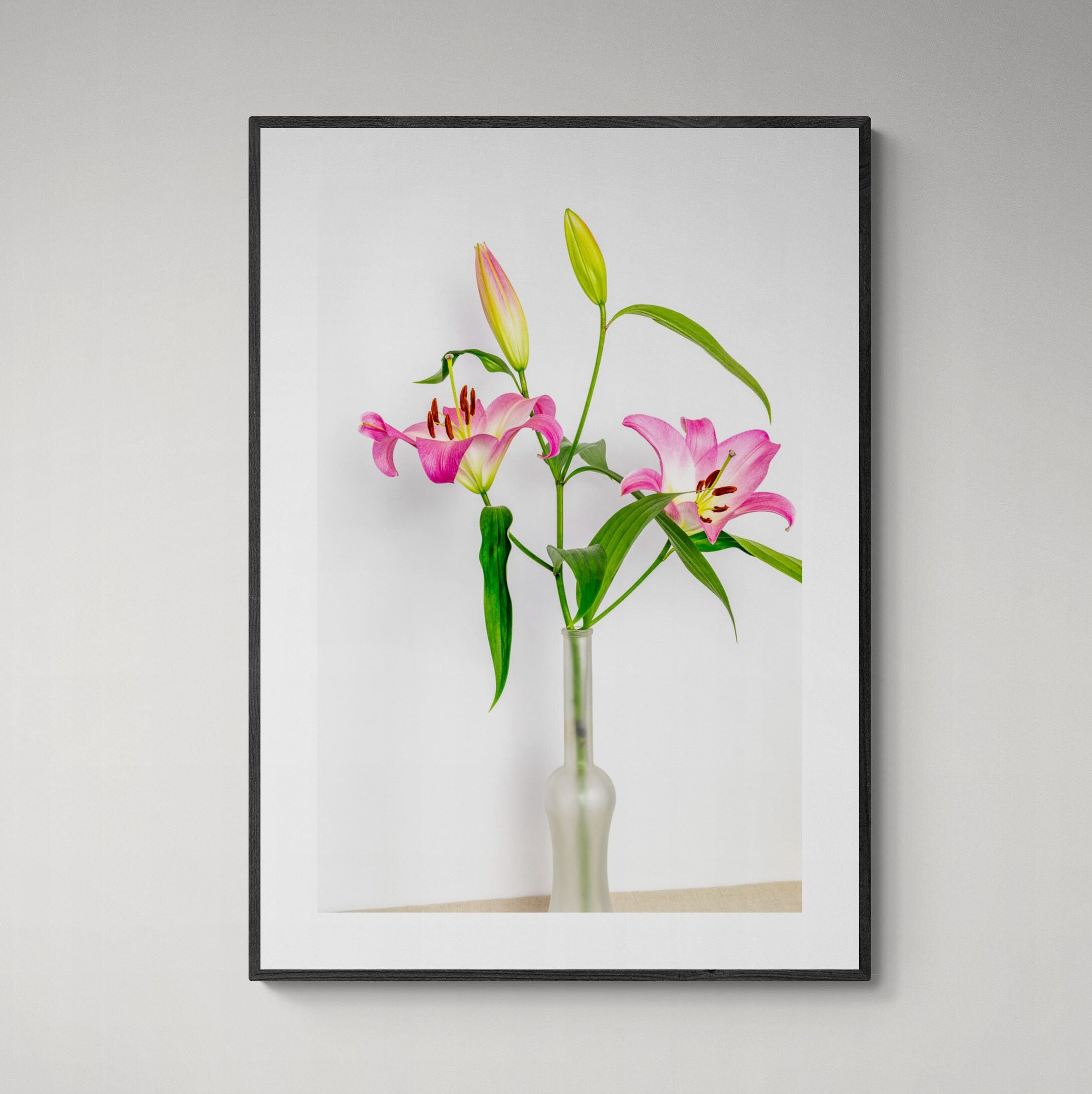 Pink Lilies In A Vase | Open Edition Print