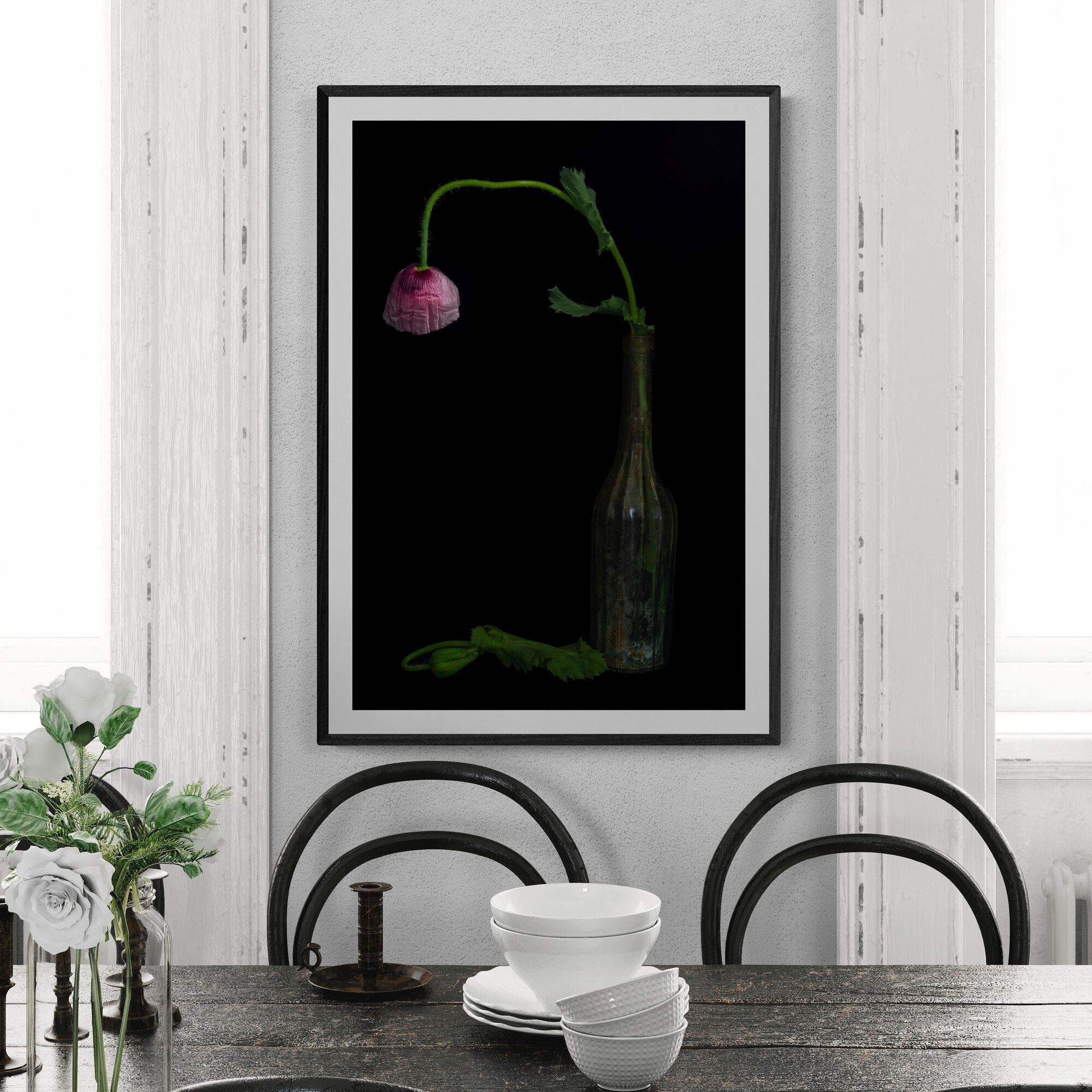 Still Life - Poppy & Antique Bottle | Open Edition Print