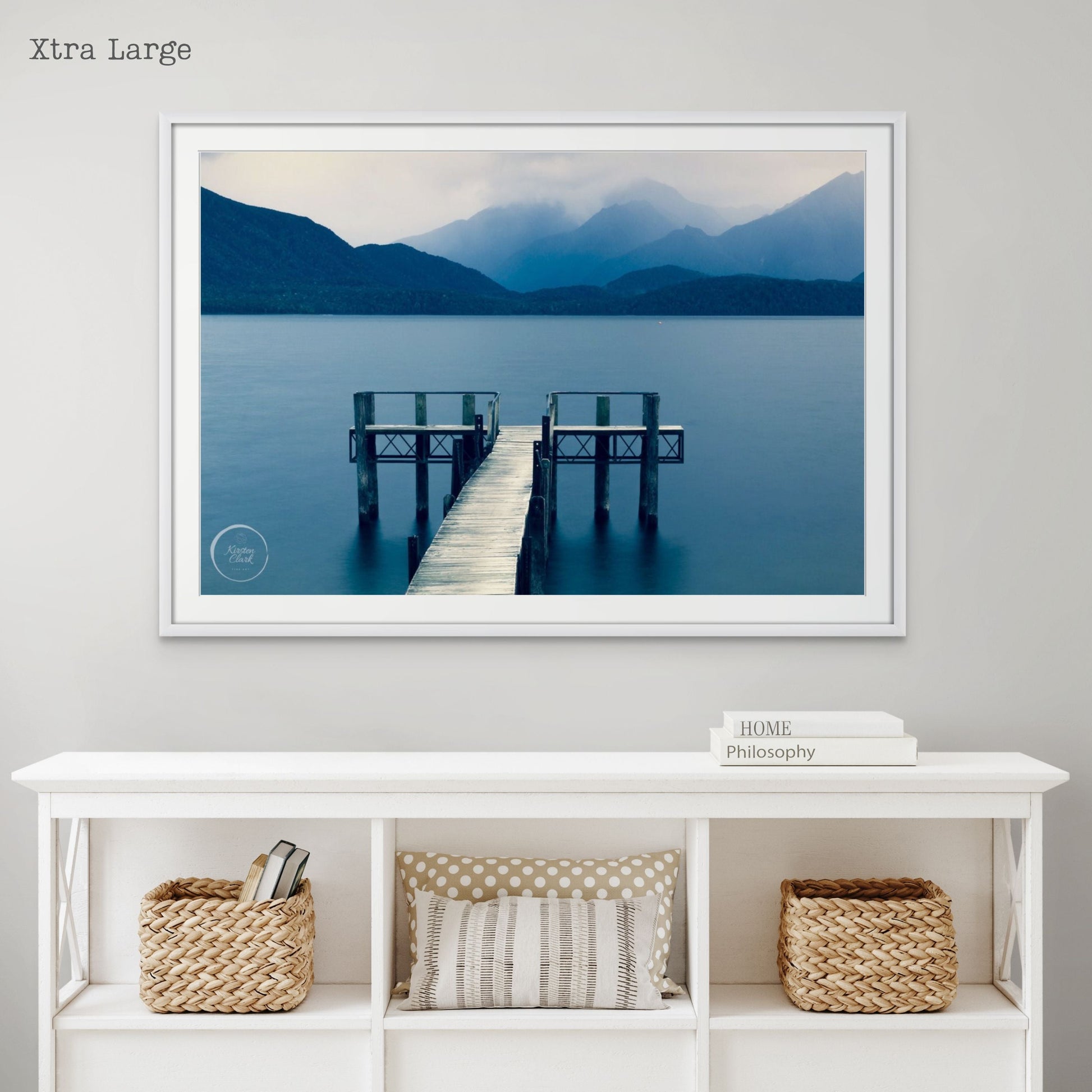 Lake Te Anau Jetty XL Fiordland NZ Landscape Print by Kirsten Clark Art