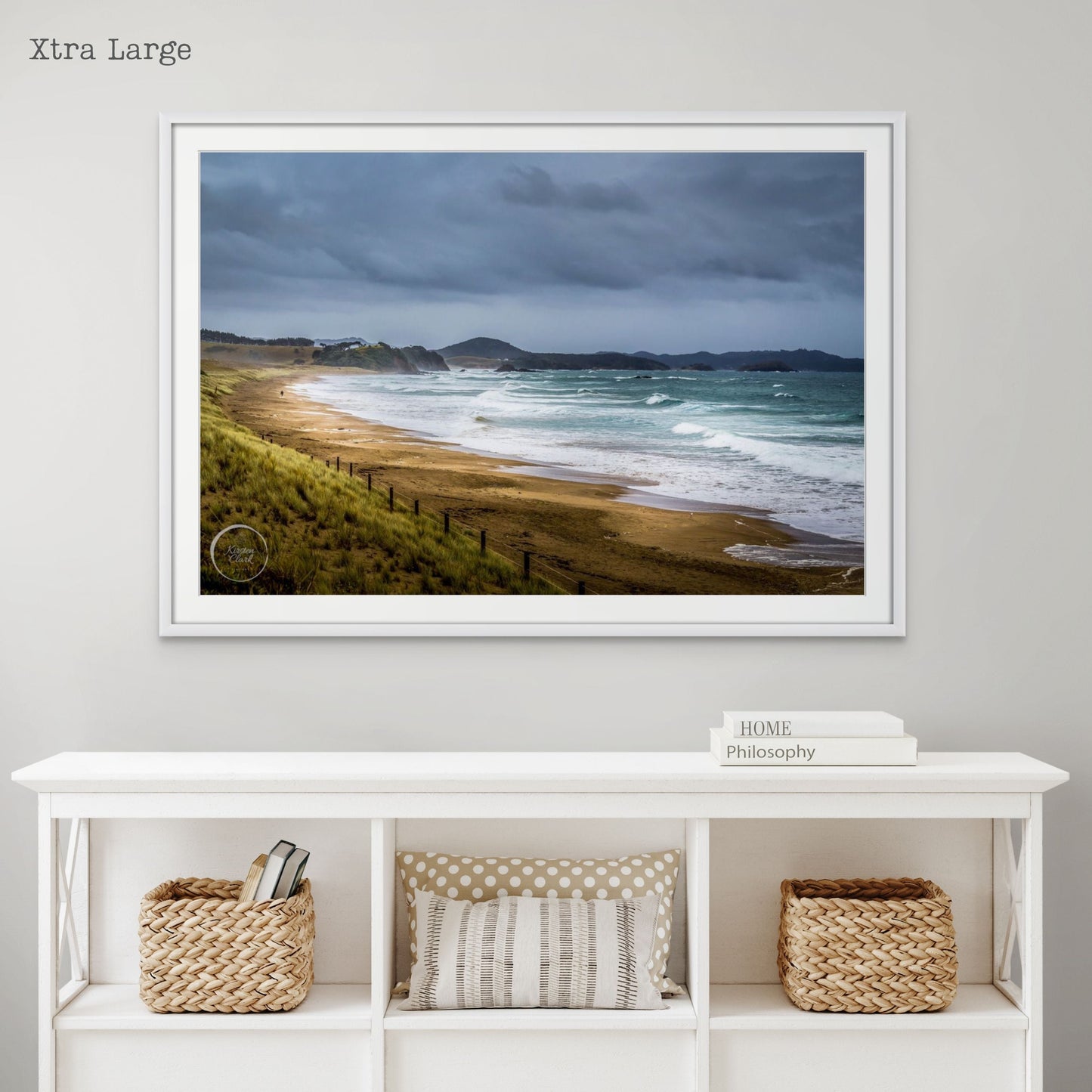 Print XL Pataua North Ocean Beach Whangarei NZ Landscape Print by Kirsten Clark Art