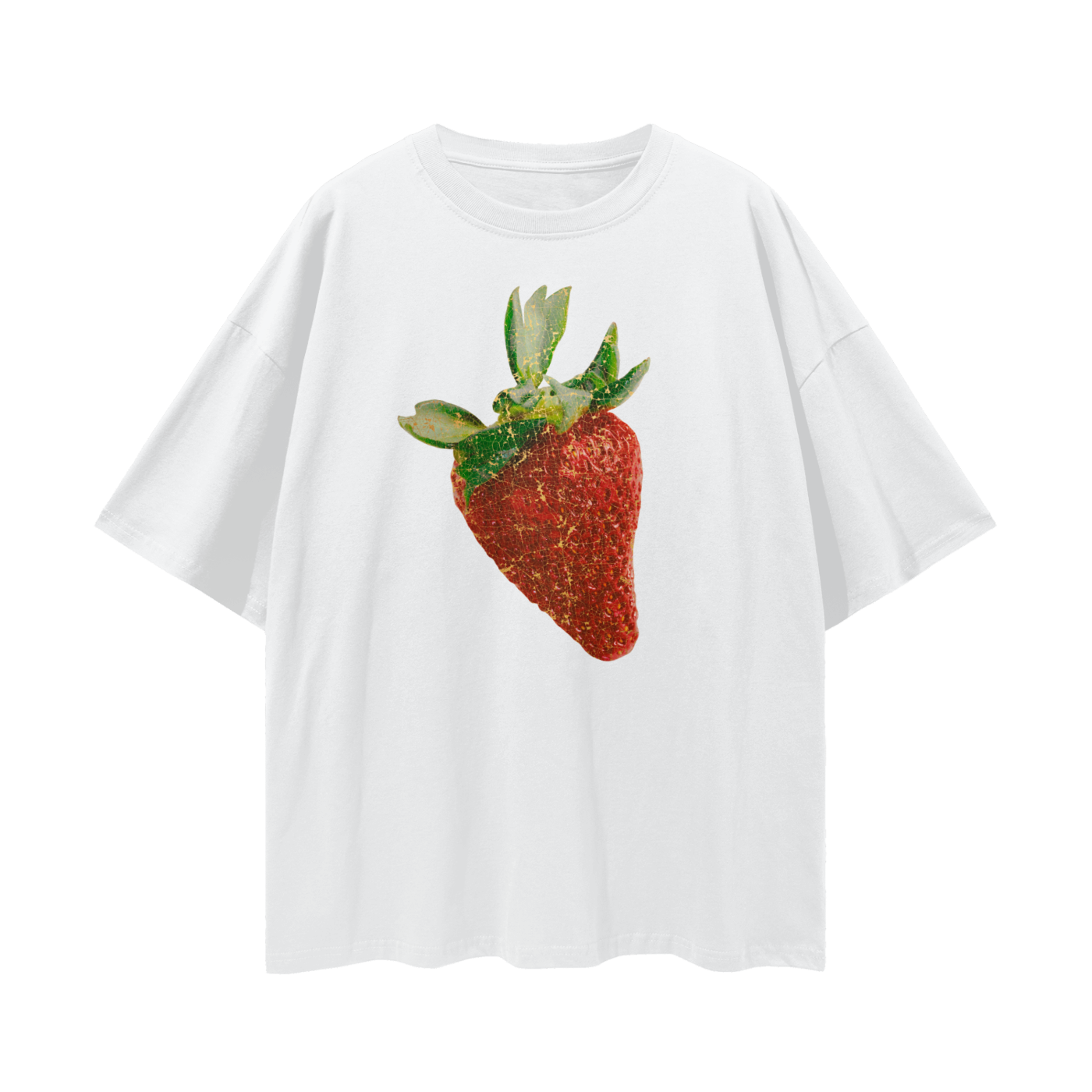 Strawberry Gold Crackle Tee |  Relaxed To Oversized
