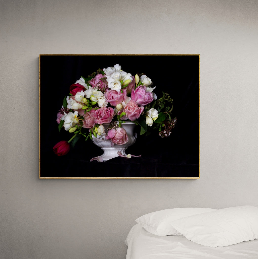 Still Life - Tulips Poppies & Freesias  | Canvas Print
